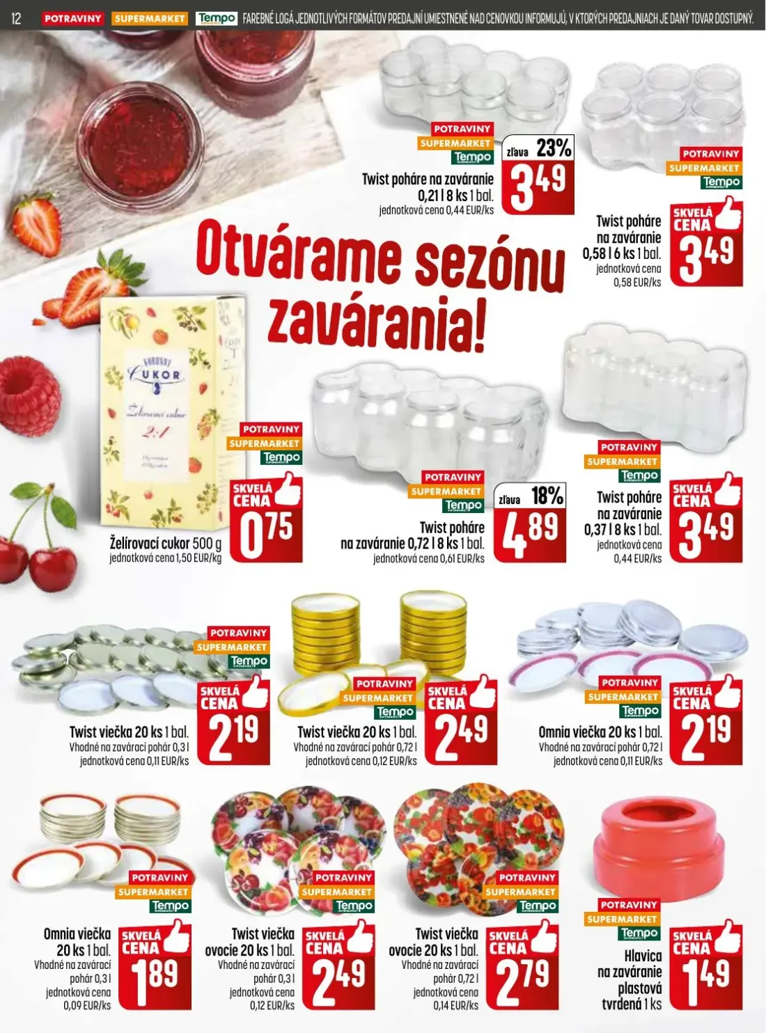 Coop Jednota leták, strana 12 z 28 — Twist poháre na zaváranie, Twist poháre na zaváranie, Twist poháre na zaváranie