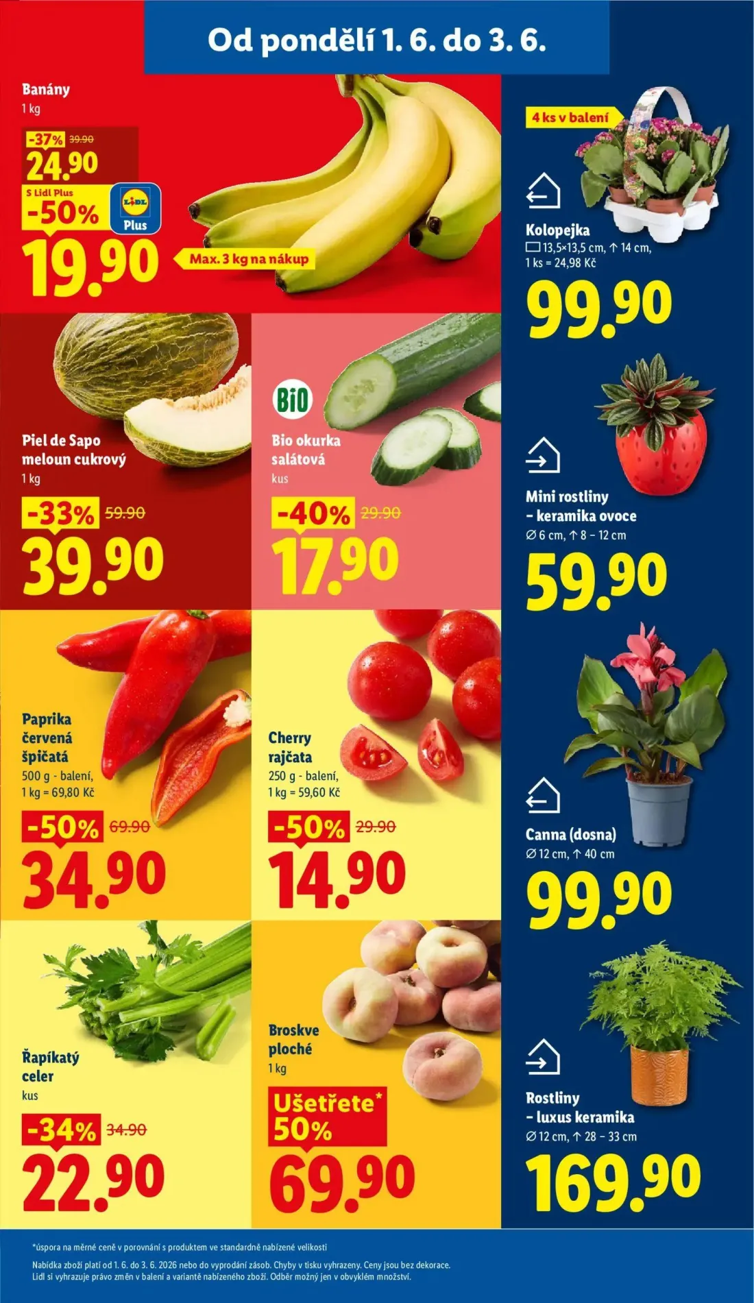 Lidl leták, strana 11 z 53 — Paprika červená špičatá, Banány, Piel de Sapo meloun cukrový