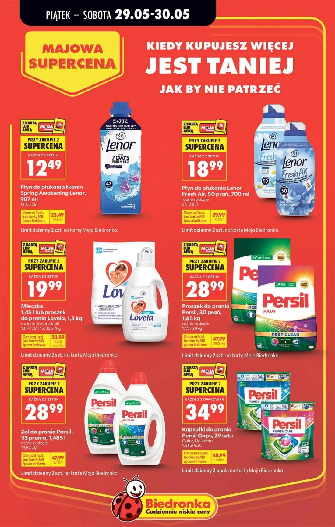 Biedronka gazetka, strona 12 z 40 — Proszek do prania Persil, 30 prań, Żel do prania Persil, 33 prania, Kapsułki do prania P…