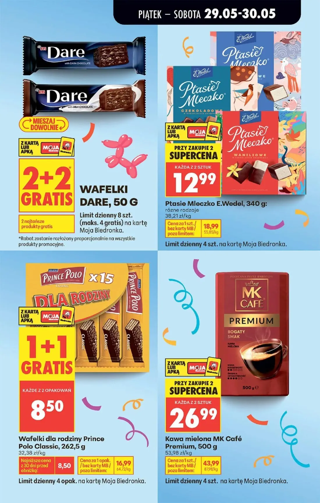 Biedronka gazetka, strona 15 z 40 — Kawa mielona MK Café Premium, Wafelki dla rodziny Prince Polo Classic, Ptasie Mleczko E.…