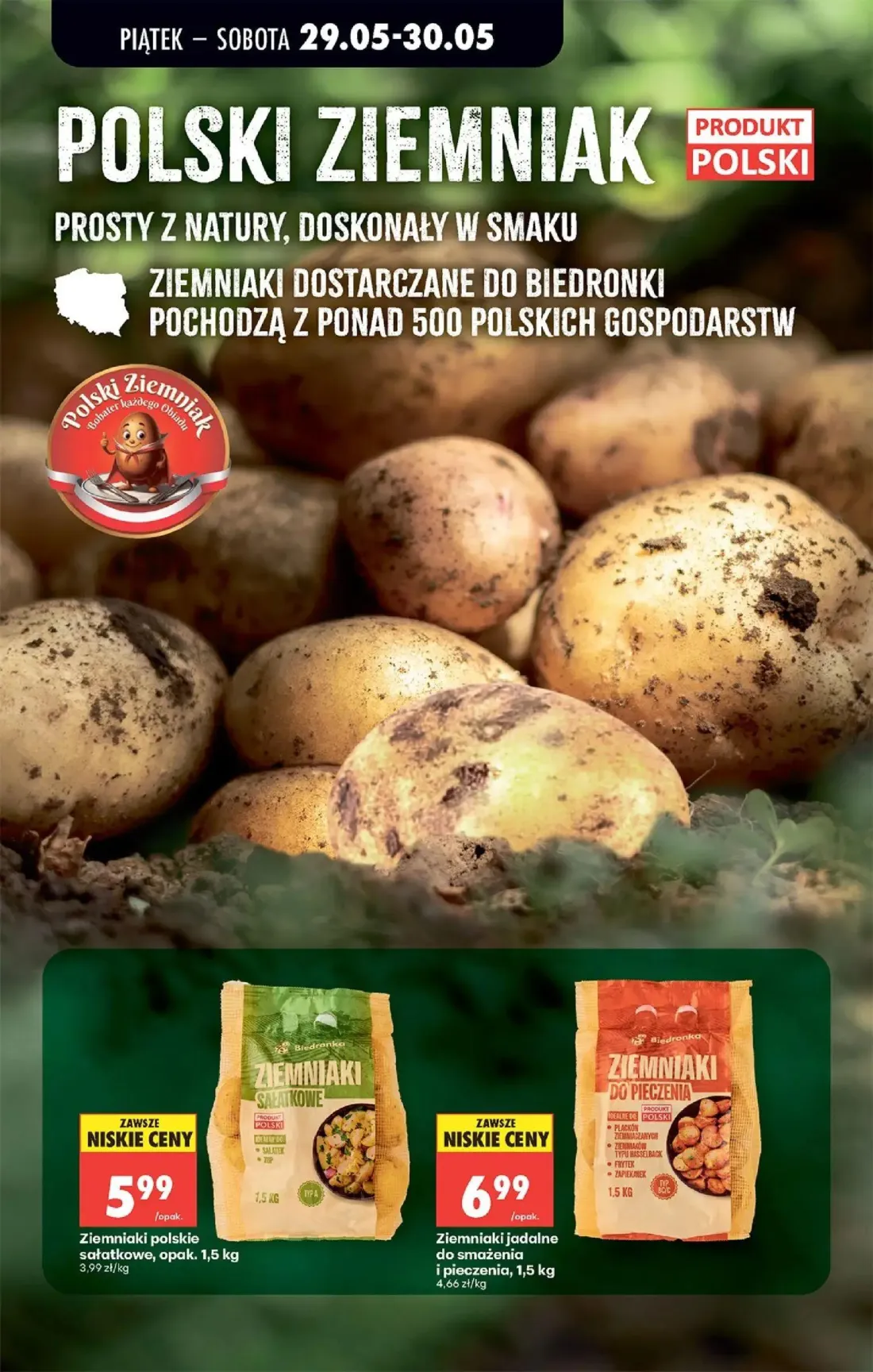 Biedronka gazetka, strona 22 z 40 — Ziemniaki polskie sałatkowe, Ziemniaki jadalne do smażenia i pieczenia