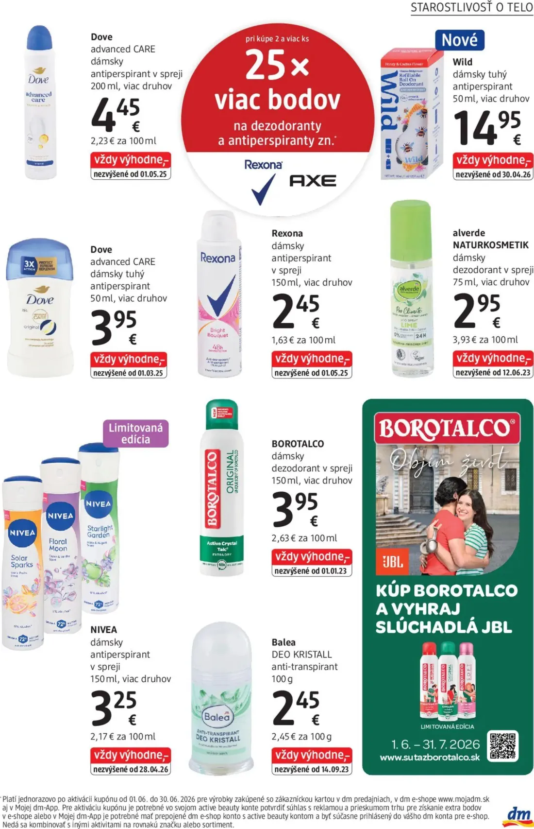 DM Drogerie leták, strana 17 z 32 — Dove advanced CARE dámsky antiperspirant v spreji, Wild dámsky tuhý antiperspirant, Dove…