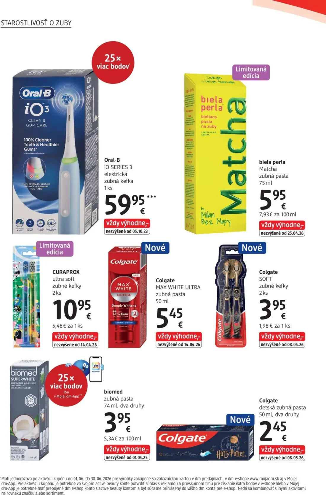DM Drogerie leták, strana 20 z 32 — Oral-B iO SERIES 3 elektrická zubná kefka, biela perla Matcha zubná pasta, CURAPROX ultr…