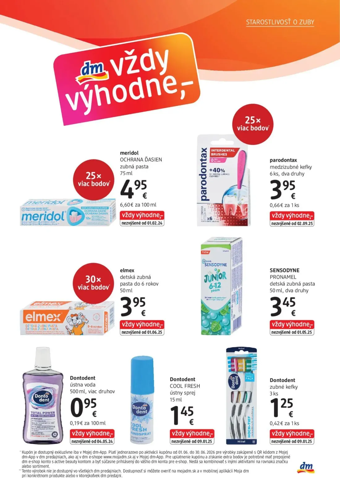 DM Drogerie leták, strana 21 z 32 — meridol OCHRANA ĎASIEN zubná pasta, parodontax medzizubné kefky, elmex detská zubná pasta