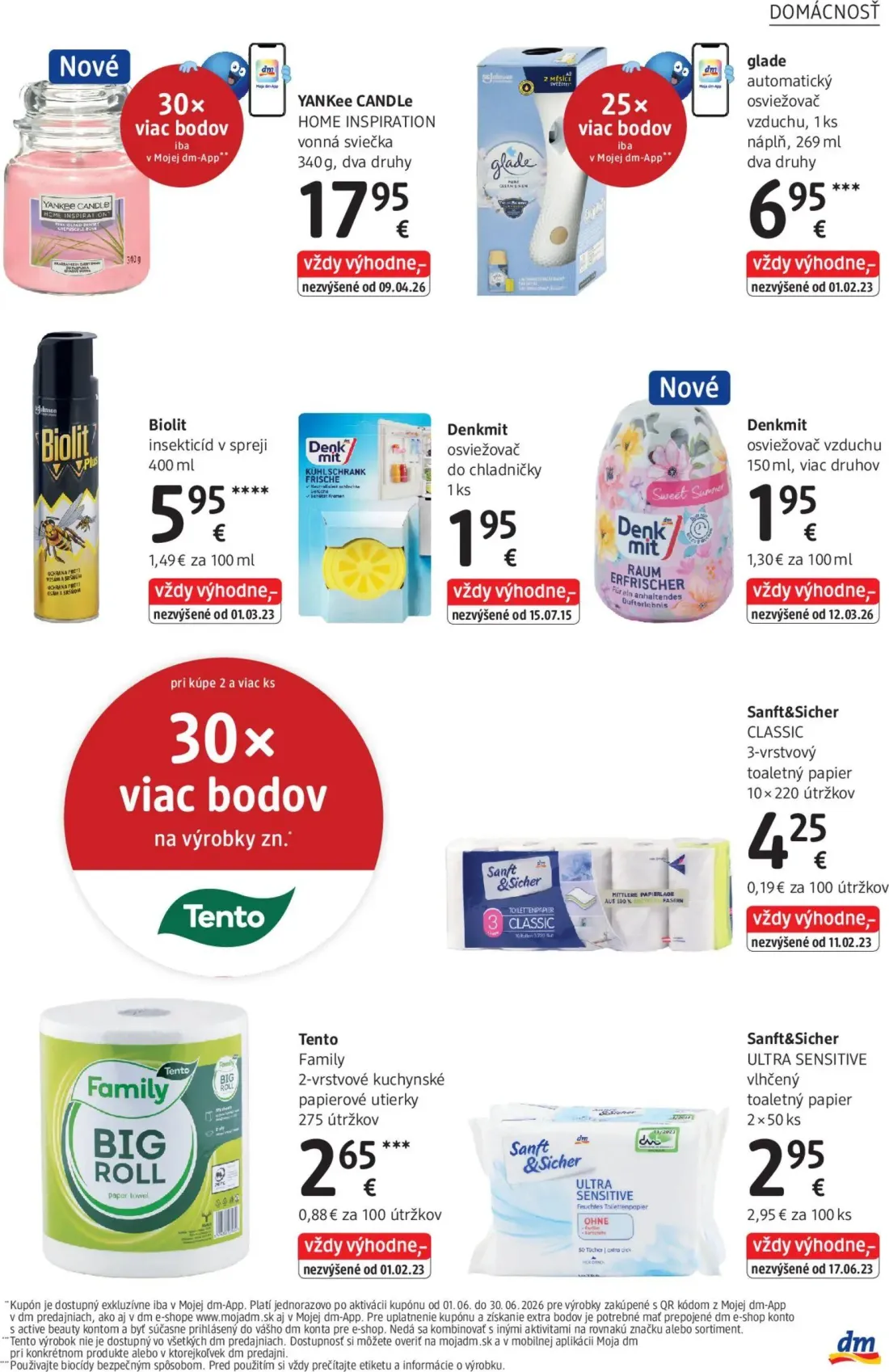 DM Drogerie leták, strana 31 z 32 — YANKEE CANDLE HOME INSPIRATION vonná sviečka, glade automatický osviežovač vzduchu, Biol…