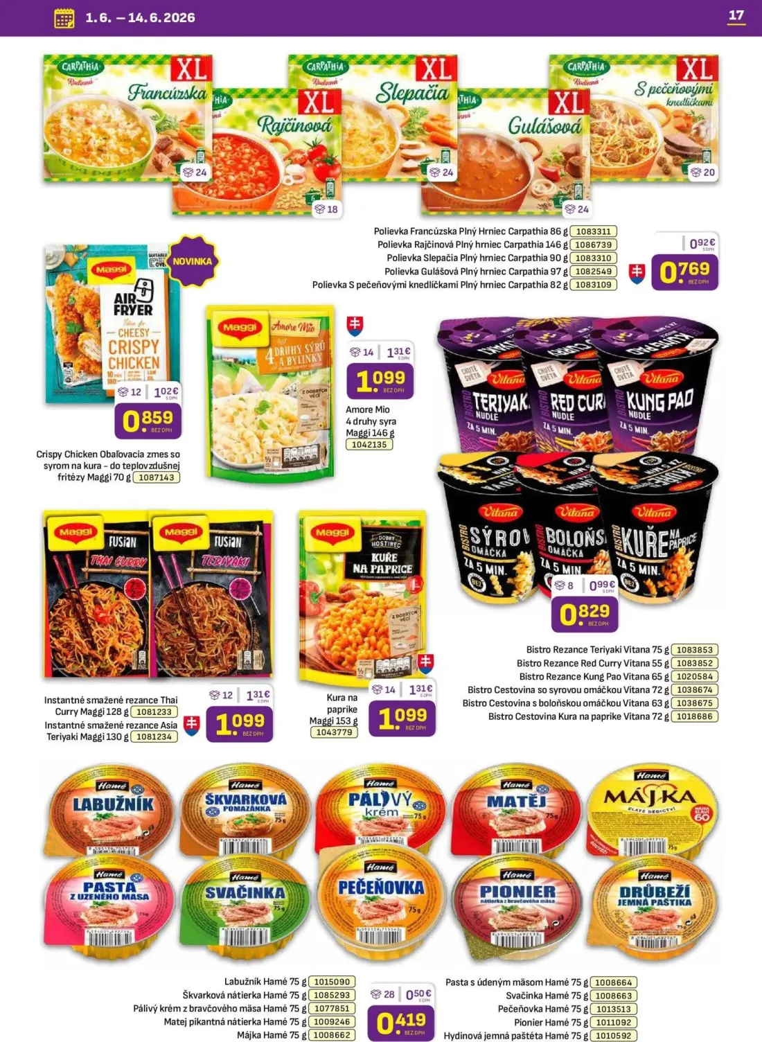 Libex leták, strana 17 z 36 — Amore Mio 4 druhy syra Maggi, Instantné smažené rezance Thai Curry Maggi, Instantné smažené re…