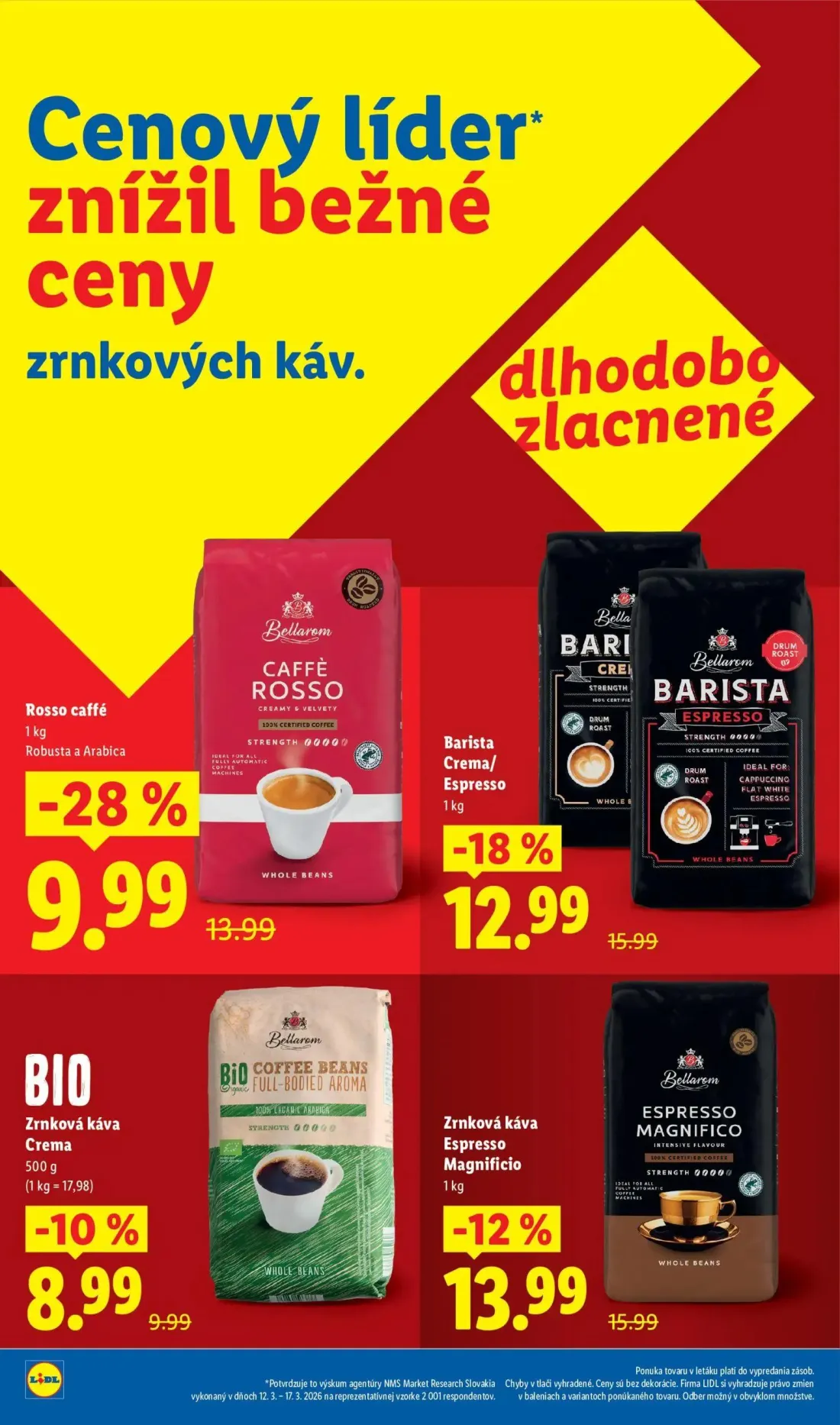 Lidl leták, strana 4 z 97 — Rosso caffé, Barista Crema/ Espresso, Zrnková káva Espresso Magnificio