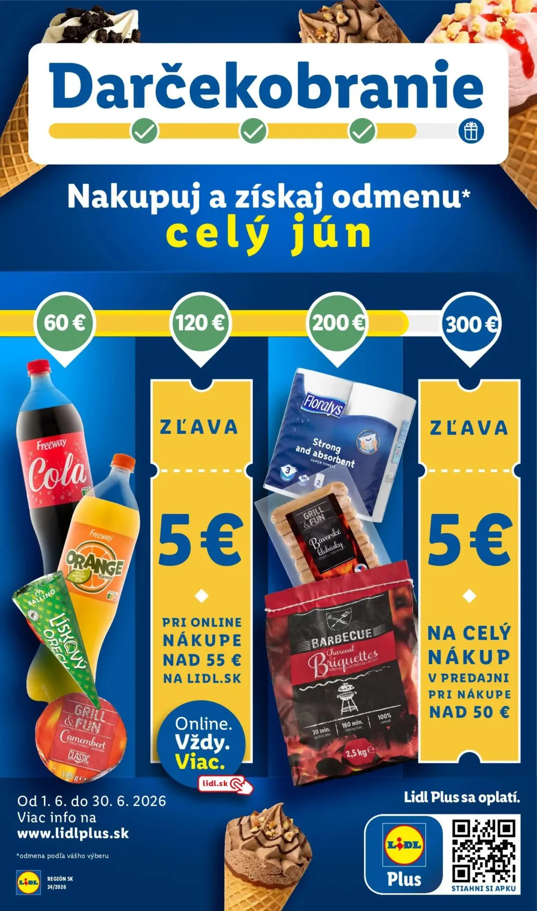 Lidl leták, strana 9 z 97 — GRILL & FUN Camembert Classic, Floralys paper towels, GRILL & FUN Bavorské klobásky