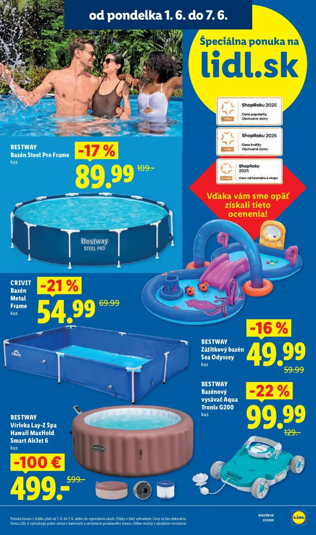 Lidl leták, strana 12 z 97 — BESTWAY Vírivka Lay-Z Spa Hawaii MaxHold Smart AirJet 6, BESTWAY Bazénový vysávač Aqua Tronix G…
