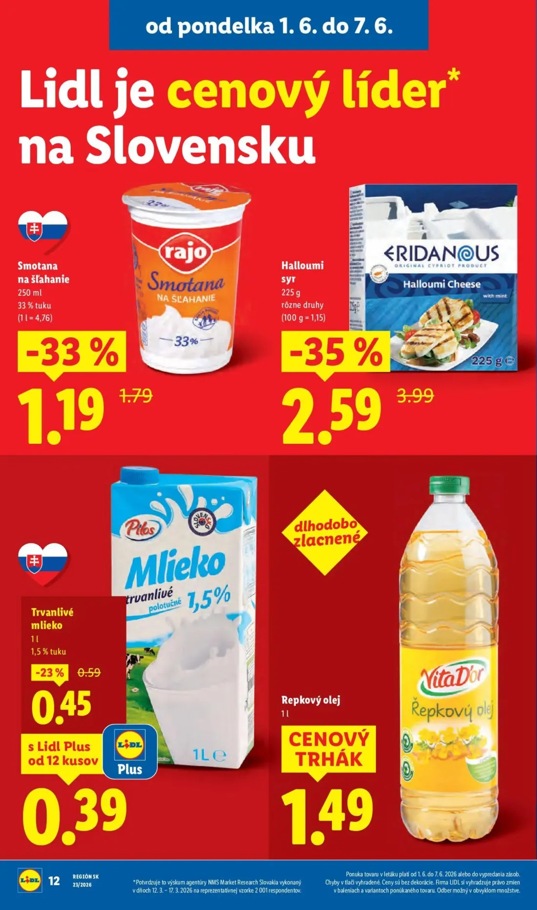 Lidl leták, strana 22 z 97 — Halloumi syr, Smotana na šľahanie
