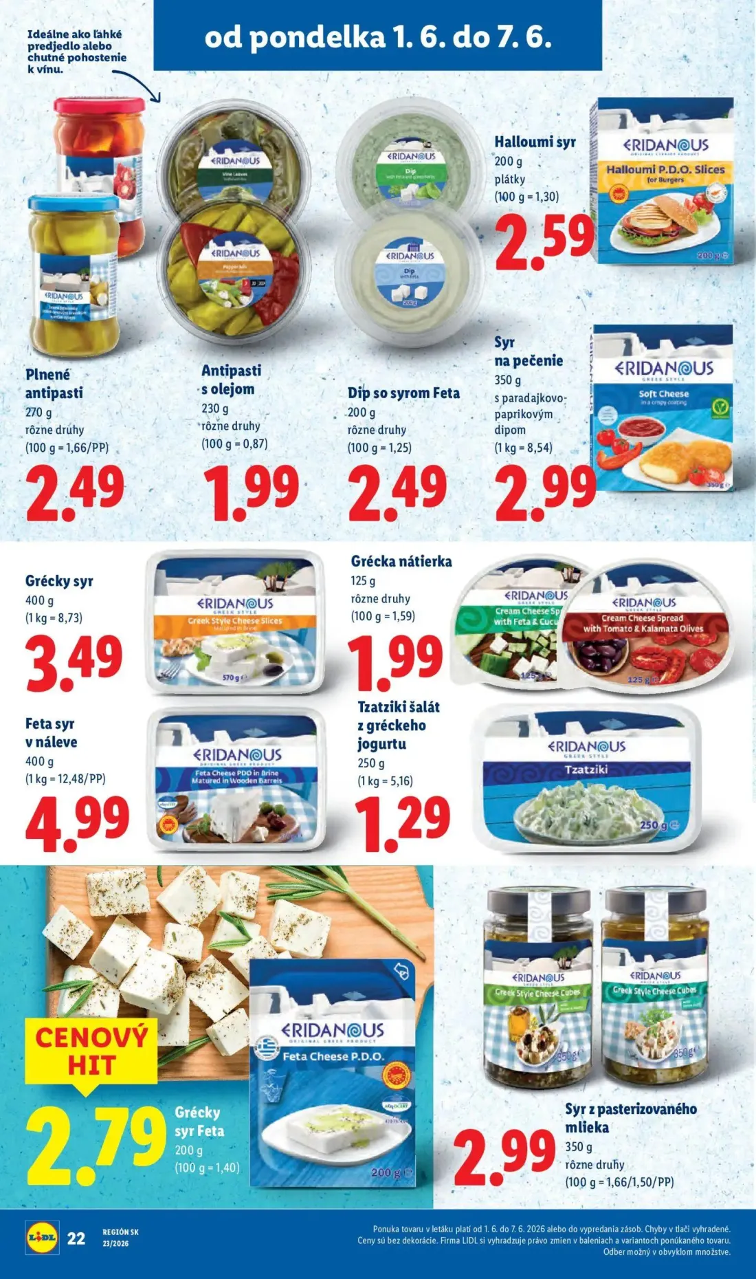 Lidl leták, strana 32 z 97 — Halloumi syr, Plnené antipasti, Antipasti s olejom