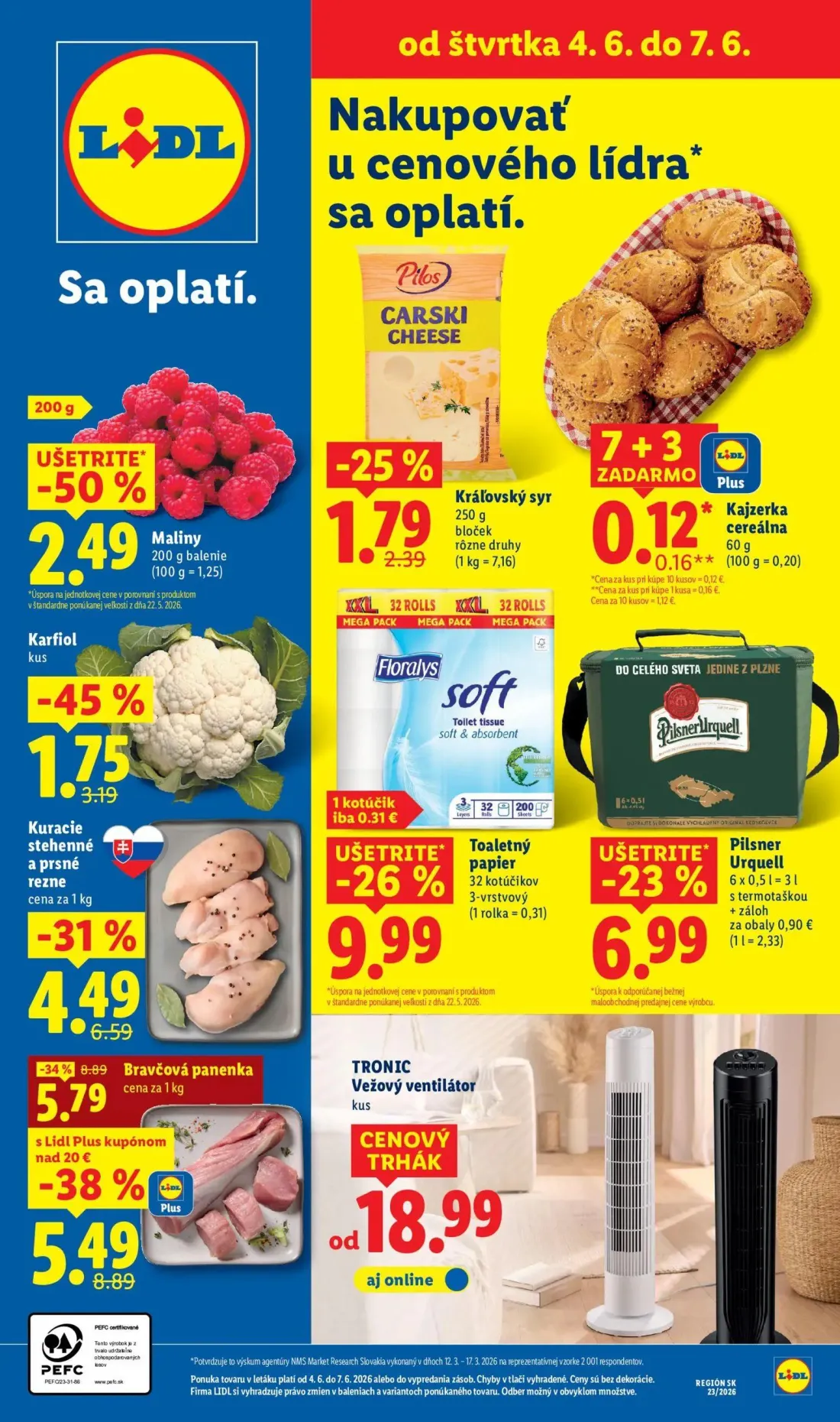 Lidl leták, strana 58 z 97 — Karfiol, Maliny, Toaletný papier