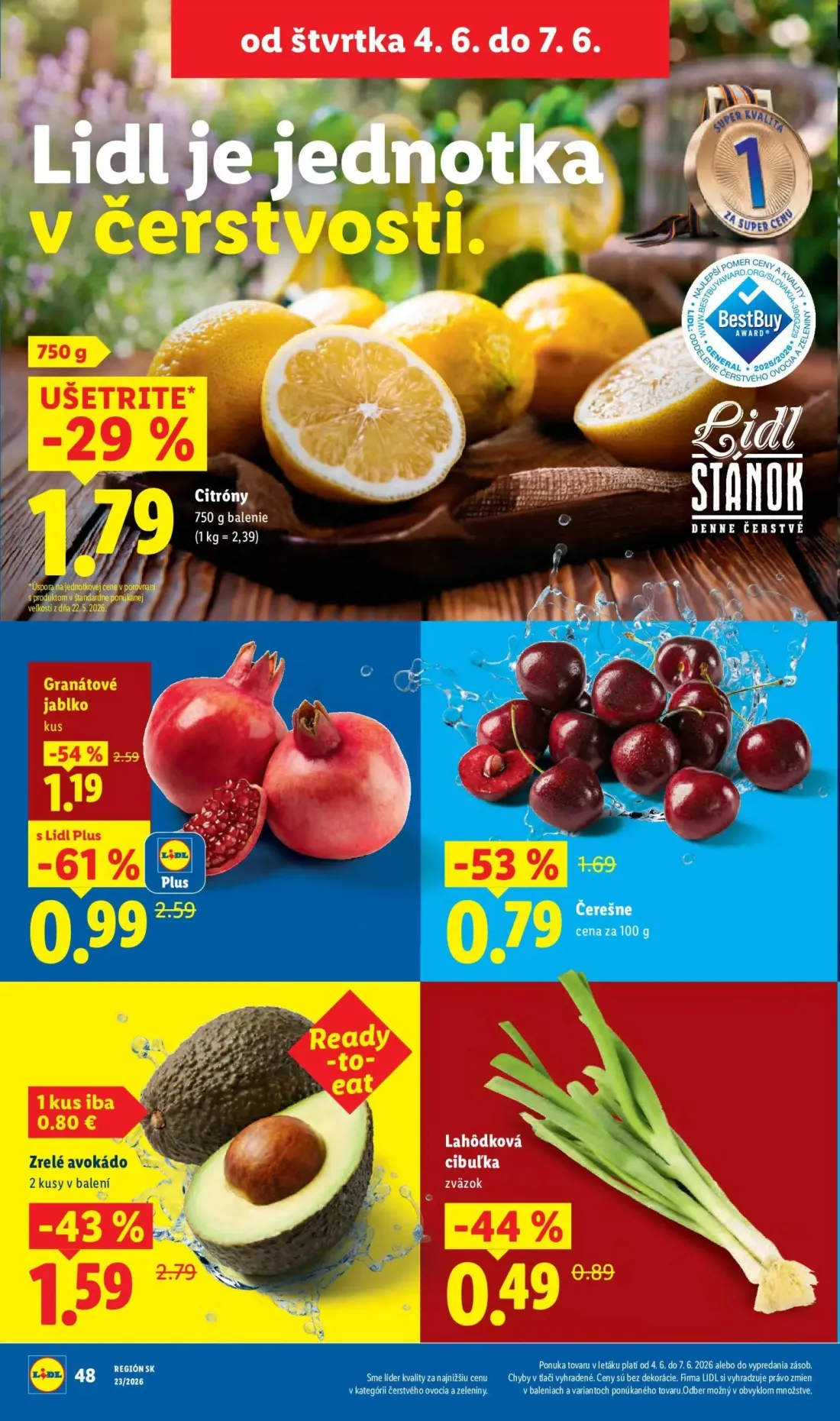 Lidl leták, strana 60 z 97 — Granátové jablko, Zrelé avokádo, Lahôdková cibuľka