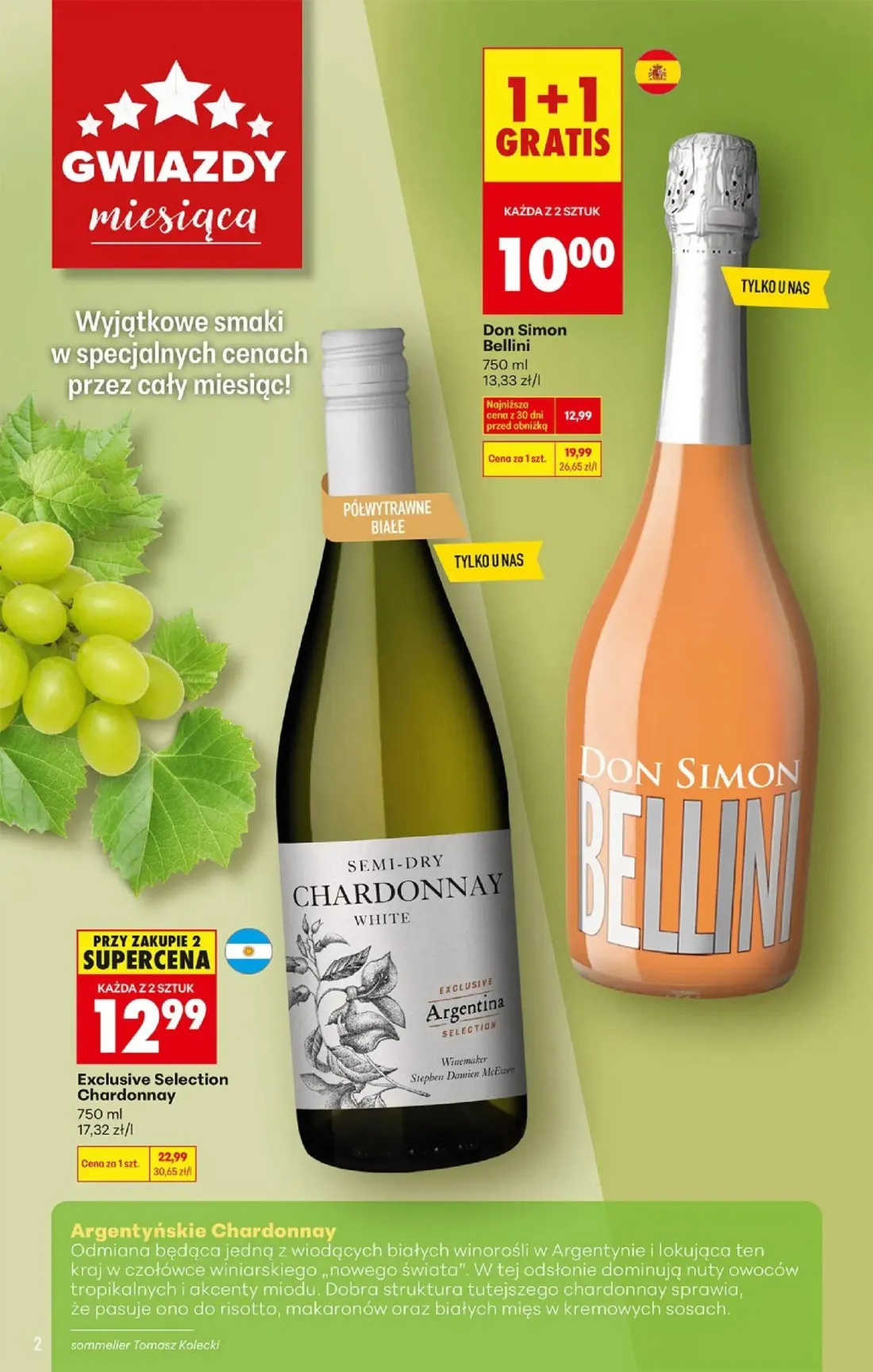 Biedronka gazetka, strona 2 z 36 — Exclusive Selection Chardonnay, Don Simon Bellini