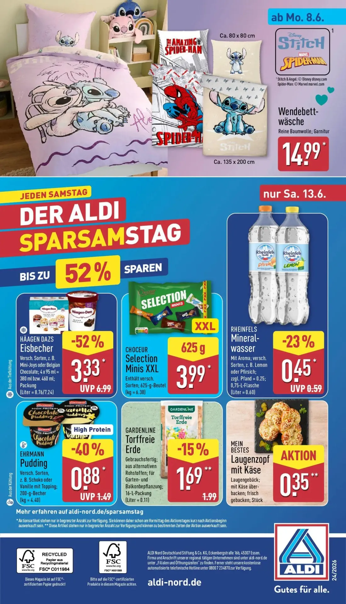 Aldi Nord Prospekt, Seite 32 von 39 — RHEINFELS Mineralwasser