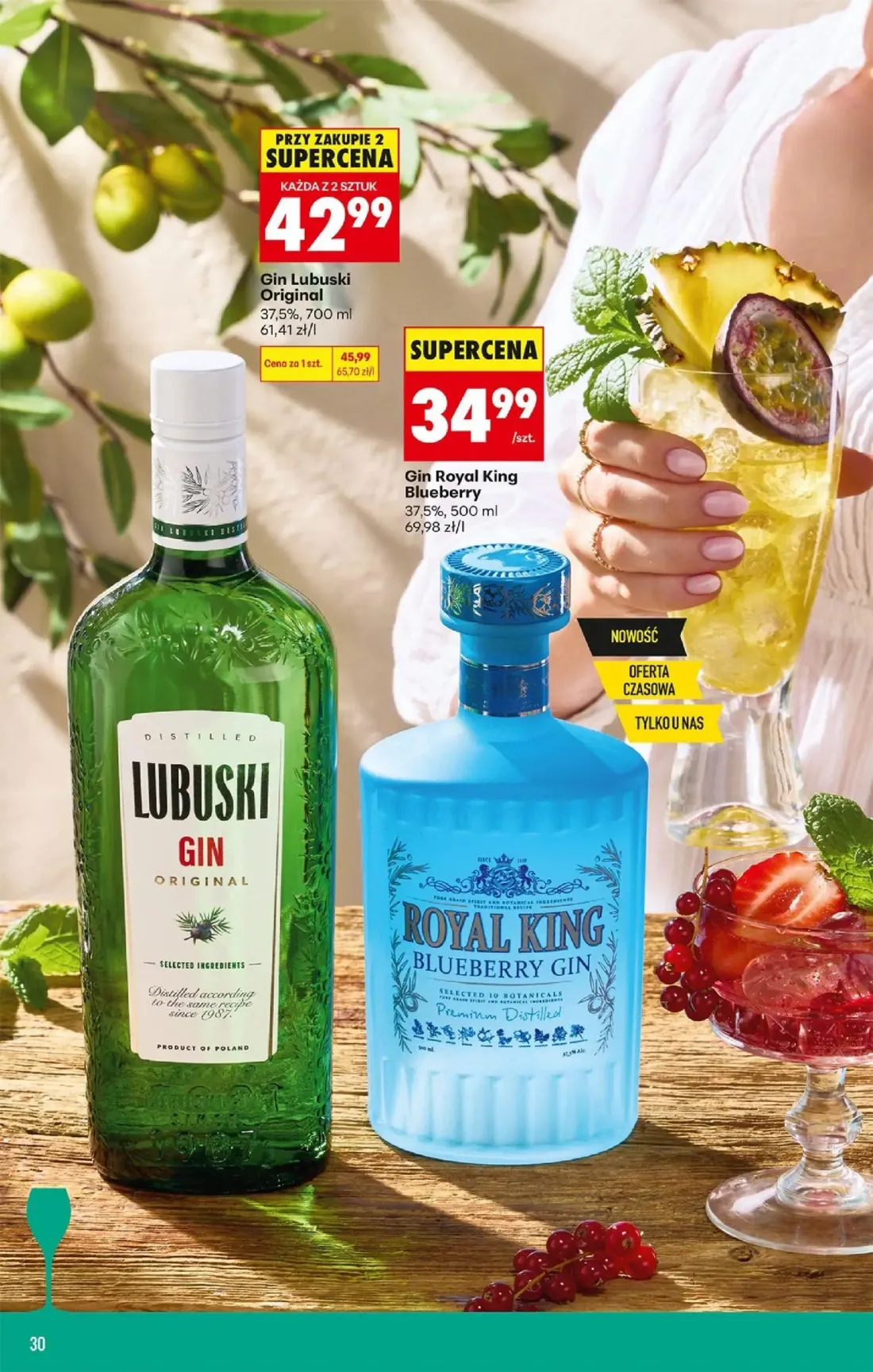 Biedronka gazetka, strona 30 z 36 — Gin Lubuski Original, Gin Royal King Blueberry