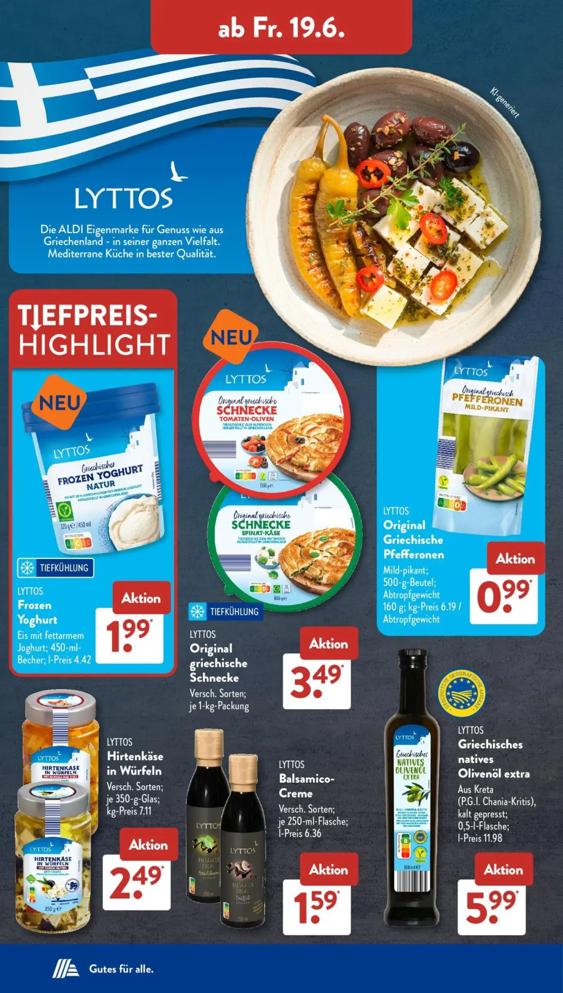 Aldi Süd Prospekt, Seite 14 von 25 — LYTTOS Frozen Yoghurt Natur, LYTTOS Original griechische Schnecke, LYTTOS Original Grie…