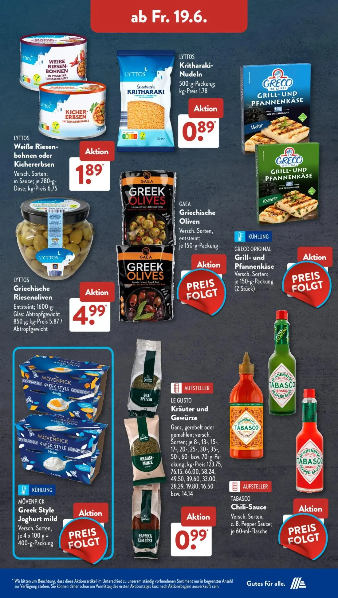 Aldi Süd Prospekt, Seite 15 von 25 — LYTTOS Kritharaki-Nudeln, LYTTOS Weiße Riesenbohnen oder Kichererbsen, LYTTOS Griechisc…