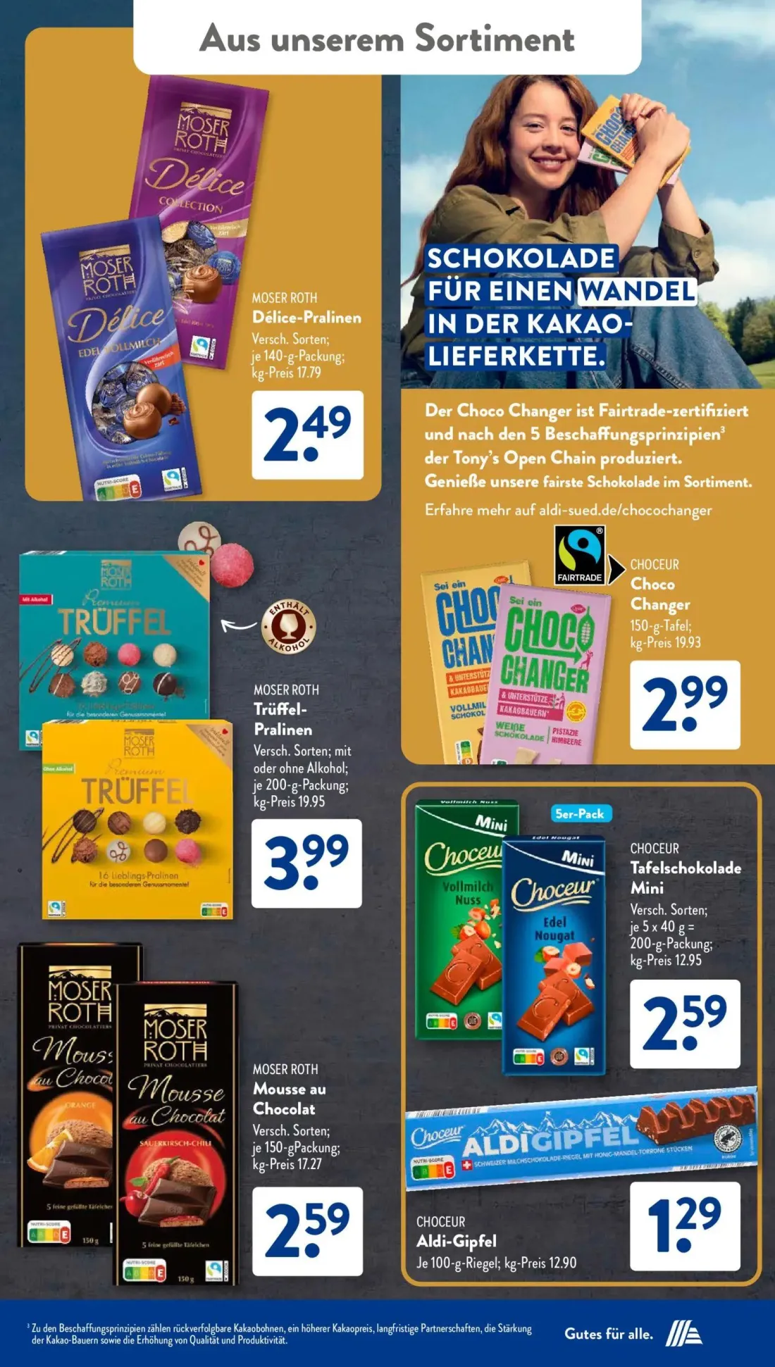Aldi Süd Prospekt, Seite 20 von 25 — MOSER ROTH Délice-Pralinen, MOSER ROTH Trüffel-Pralinen, MOSER ROTH Mousse au Chocolat