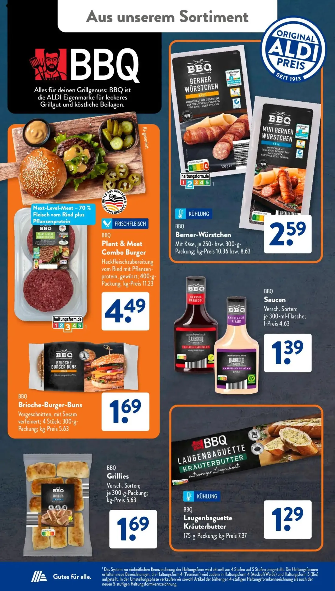 Aldi Süd Prospekt, Seite 21 von 25 — BBQ Berner Würstchen, BBQ Plant & Meat Combo Burger, BBQ Saucen