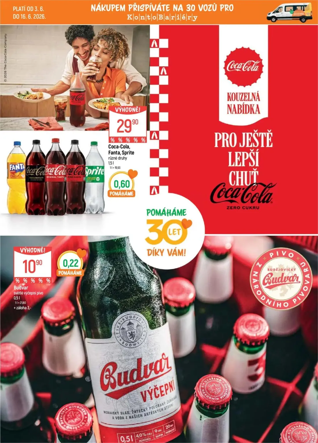 GLOBUS leták, strana 18 z 49 — Coca-Cola, Fanta, Sprite, Budvar