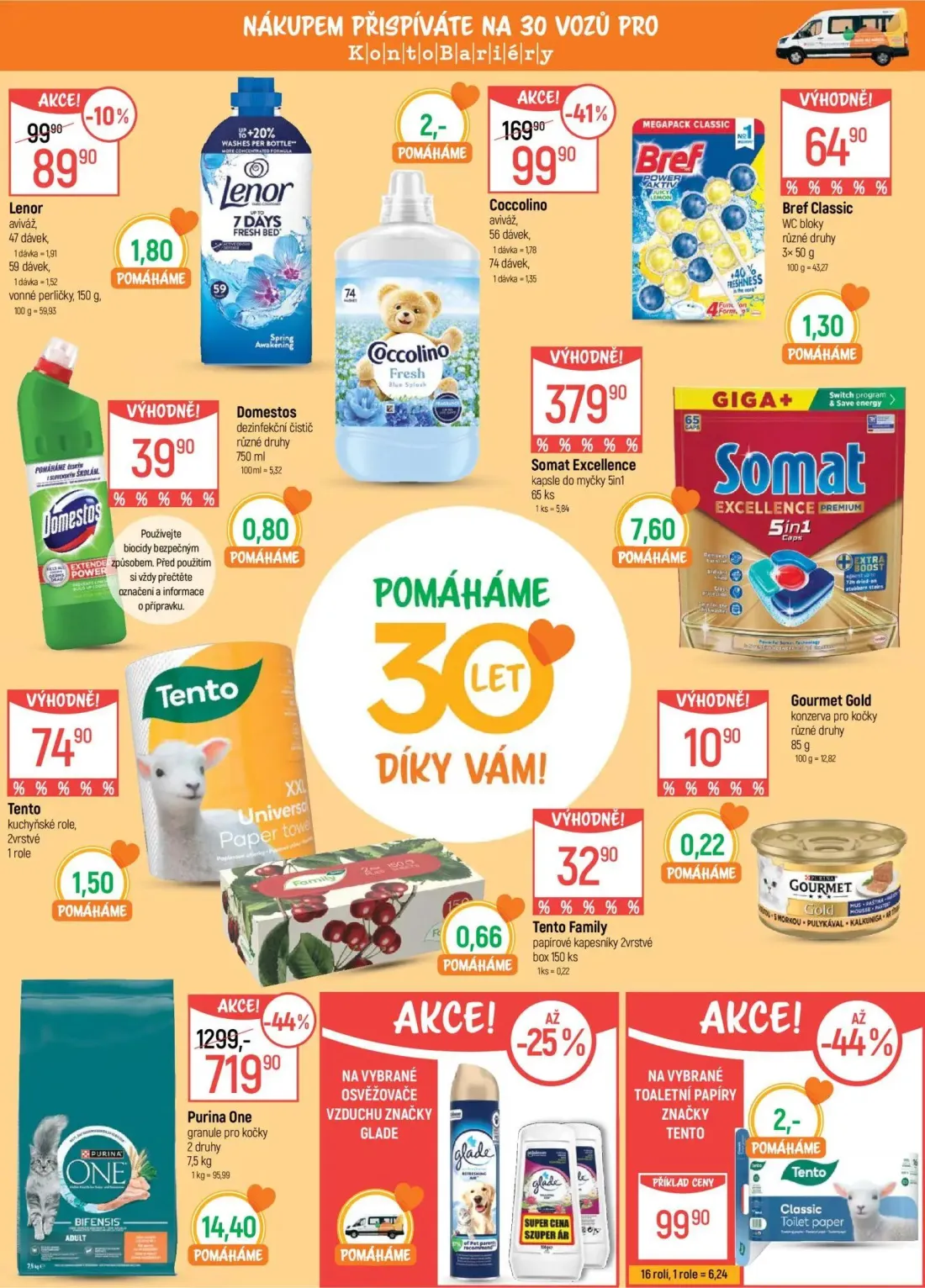GLOBUS leták, strana 21 z 49 — Purina One granule pro kočky, Coccolino aviváž, Lenor aviváž