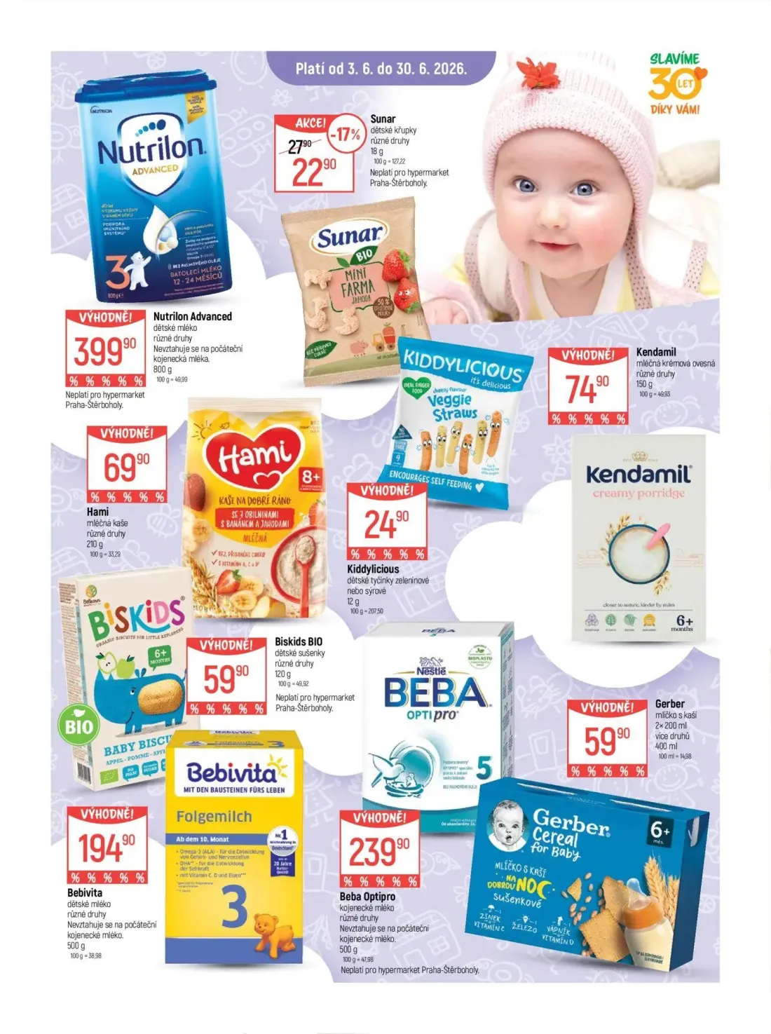 GLOBUS leták, strana 24 z 49 — Sunar dětské křupky, Nutrilon Advanced dětské mléko, Hami mléčná kaše