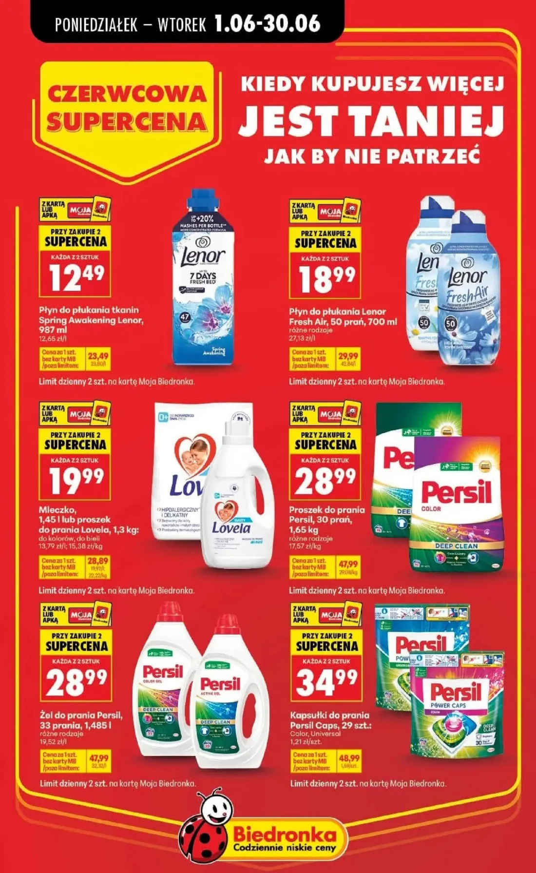 Biedronka gazetka, strona 17 z 95 — Proszek do prania Persil, 30 prań, 1,65 kg, Żel do prania Persil, 33 prania, 1,485 l, Ka…