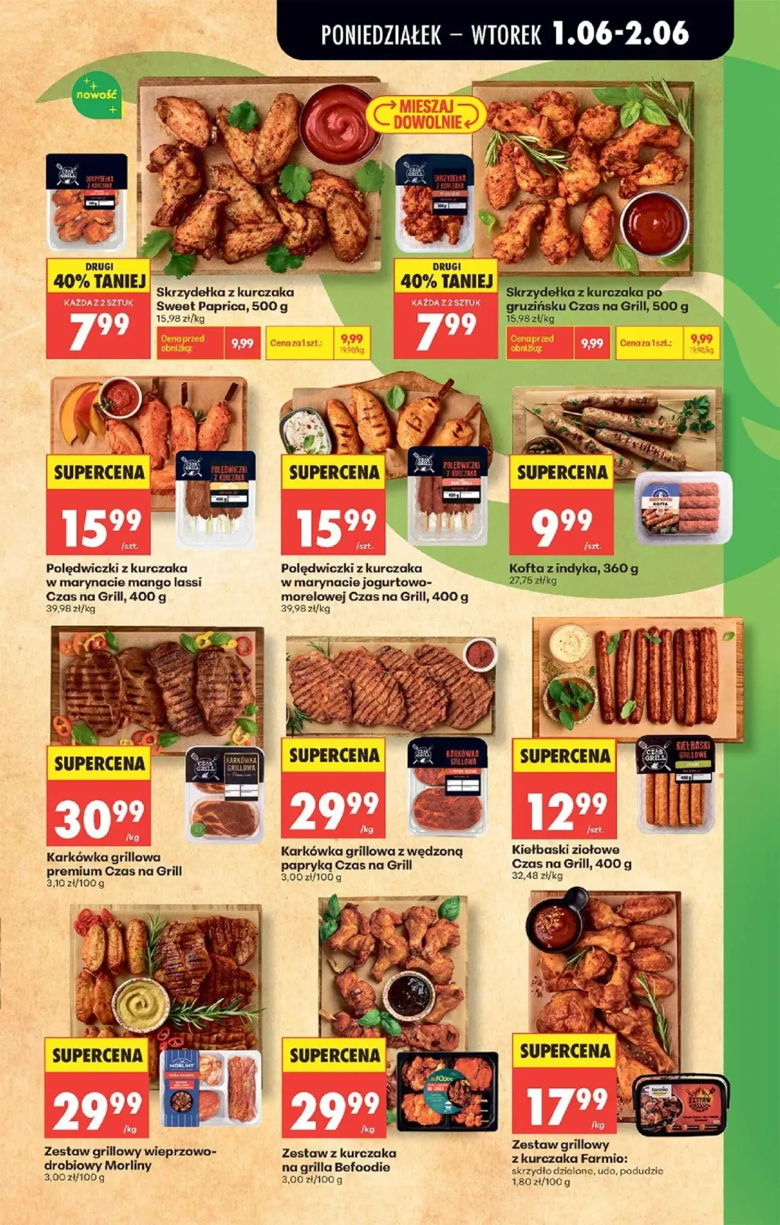 Biedronka gazetka, strona 33 z 95 — Skrzydełka z kurczaka Sweet Paprica, Skrzydełka z kurczaka po gruzińsku Czas na Grill, P…