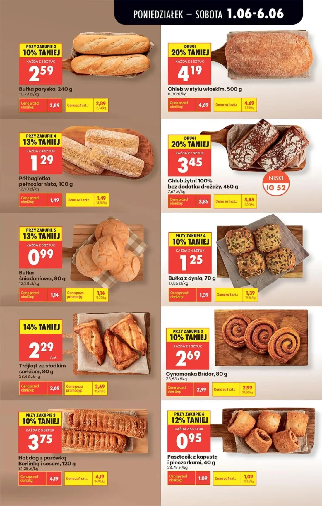 Biedronka gazetka, strona 37 z 95 — Chleb w stylu włoskim, Hot dog z parówką Berlinką i sosem, Chleb żytni 100% bez dodatku …