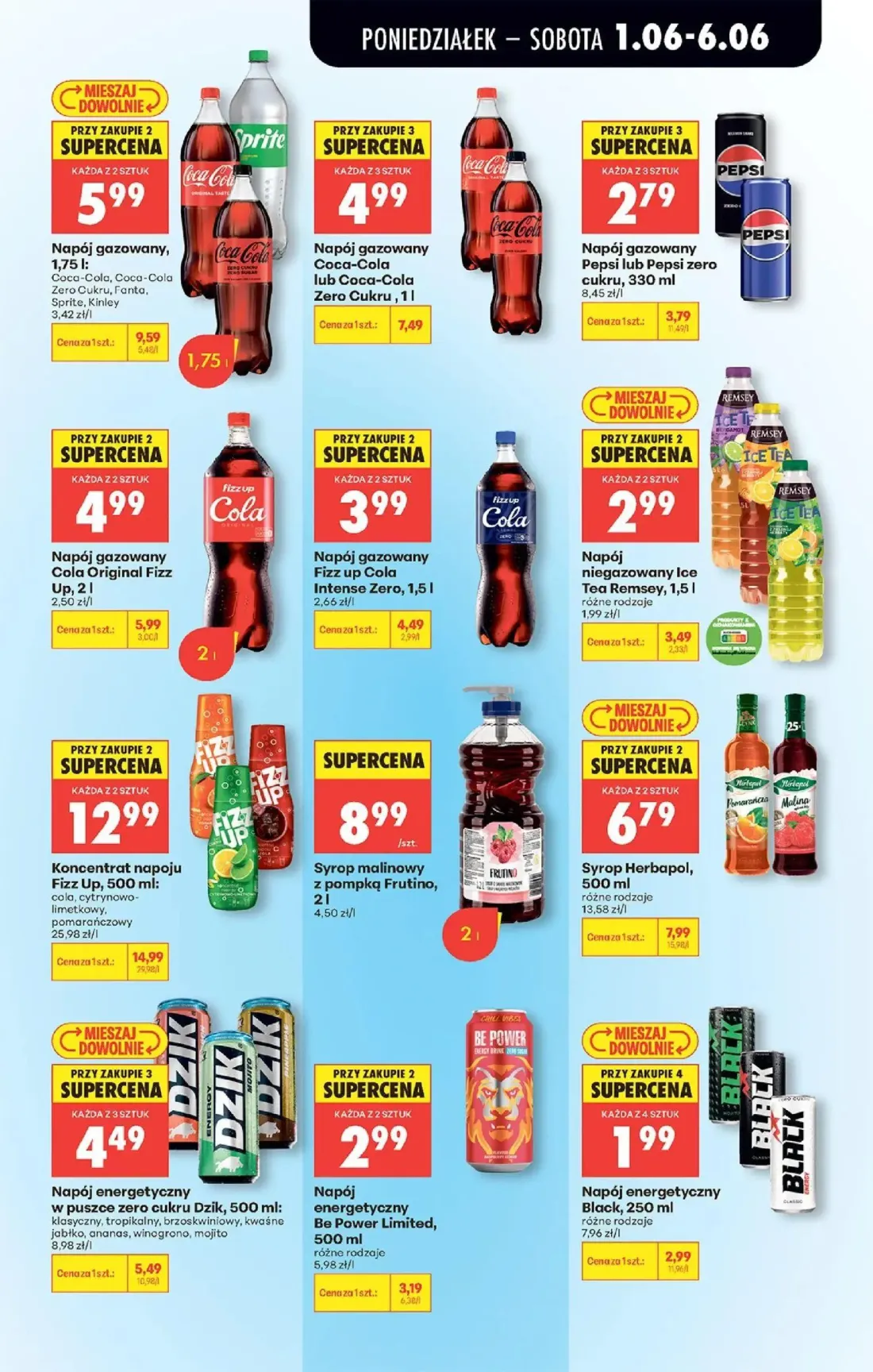 Biedronka gazetka, strona 71 z 95 — Napój gazowany, 1,75 l: Coca-Cola, Coca-Cola Zero Cukru, Fanta, Sprite, Kinley, Napój ga…