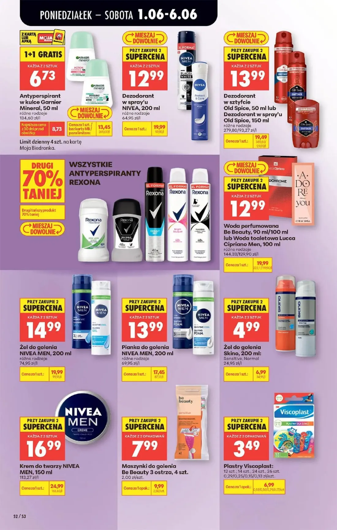 Biedronka gazetka, strona 78 z 95 — Krem do twarzy NIVEA MEN, Dezodorant w spray'u NIVEA, Dezodorant w sztyfcie Old Spice