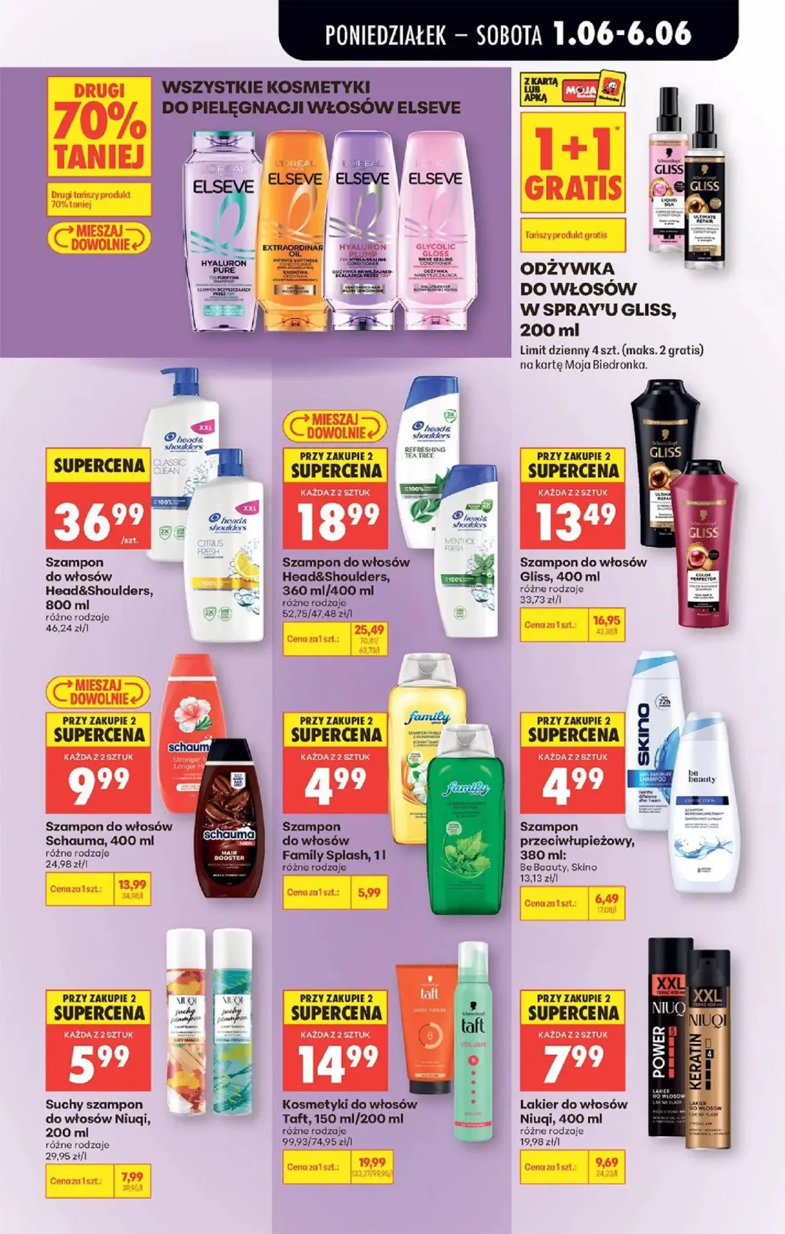 Biedronka gazetka, strona 81 z 95 — Szampon do włosów Head&Shoulders, Kosmetyki do włosów Taft, Szampon do włosów Schauma