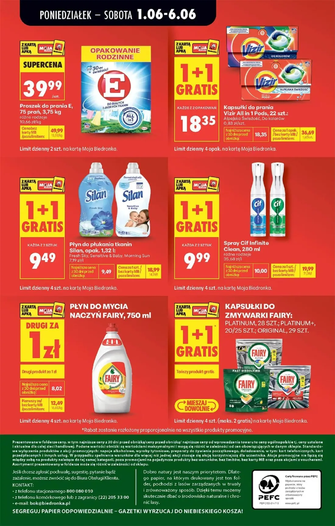 Biedronka gazetka, strona 92 z 95 — Kapsułki do prania Vizir All in 1 Pods, 22 szt., Proszek do prania E, 75 prań, Spray Cif…