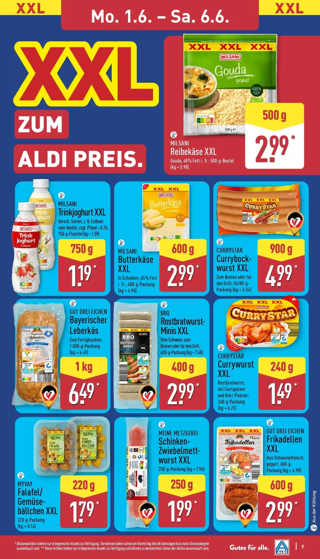 Aldi Nord Prospekt, Seite 10 von 38 — BBQ Rostbratwurst-Minis XXL, CURRYSTAR Currywurst XXL