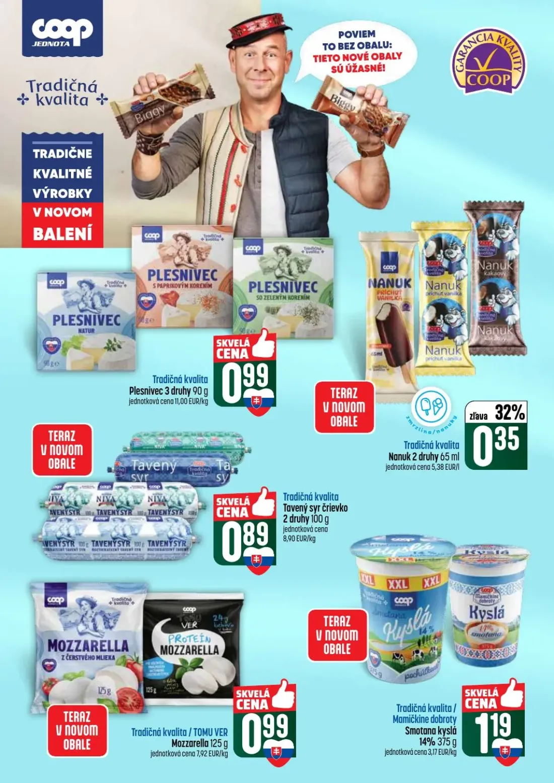 Coop Tempo leták, strana 8 z 60 — Nanuk, Tavený syr črievko, Mozzarella