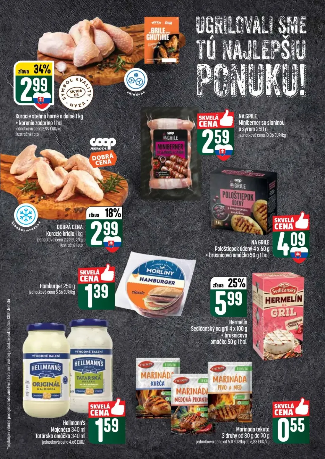 Coop Tempo leták, strana 13 z 60 — Kuracie stehná horné a dolné, NA GRILE Miniberner so slaninou a syrom, Kuracie krídla