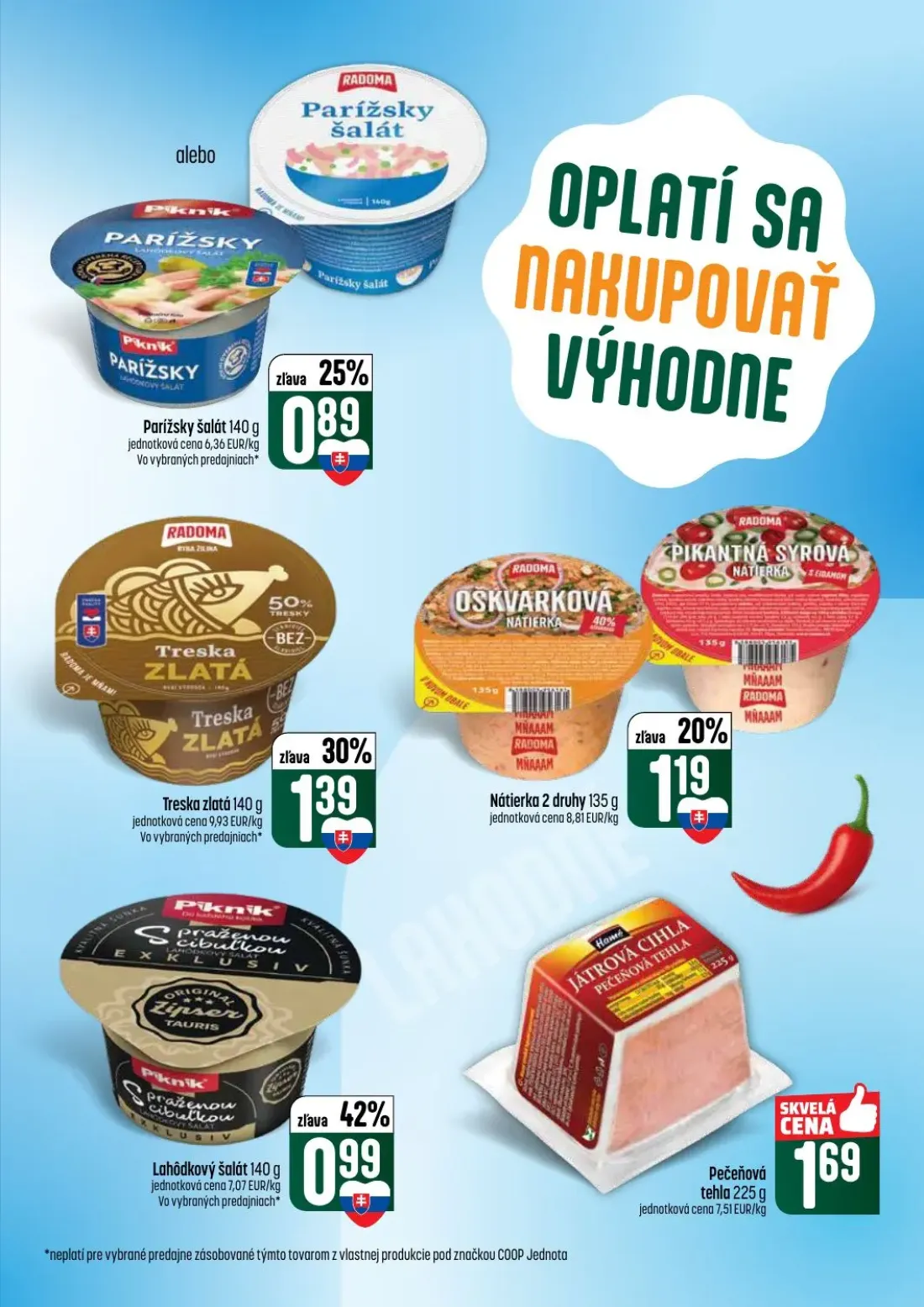 Coop Tempo leták, strana 19 z 60 — Parížsky šalát, Treska zlatá, Nátierka