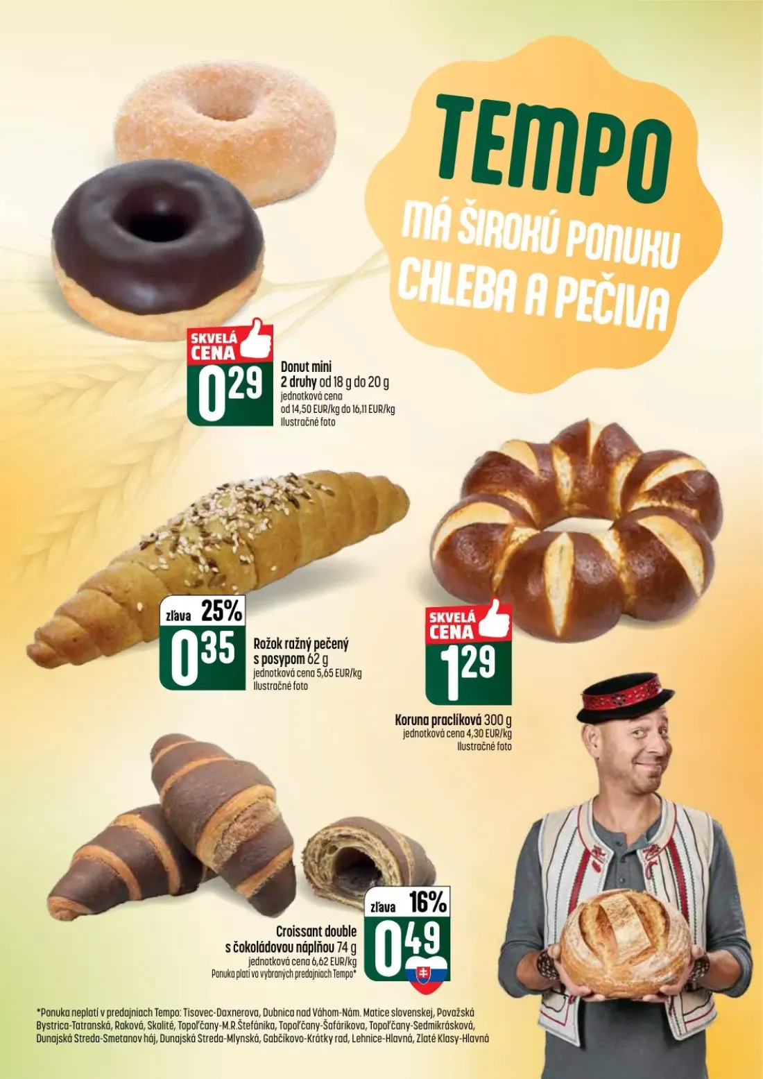 Coop Tempo leták, strana 31 z 60 — Donut mini, Rožok ražný pečený s posypom, Koruna praclíková