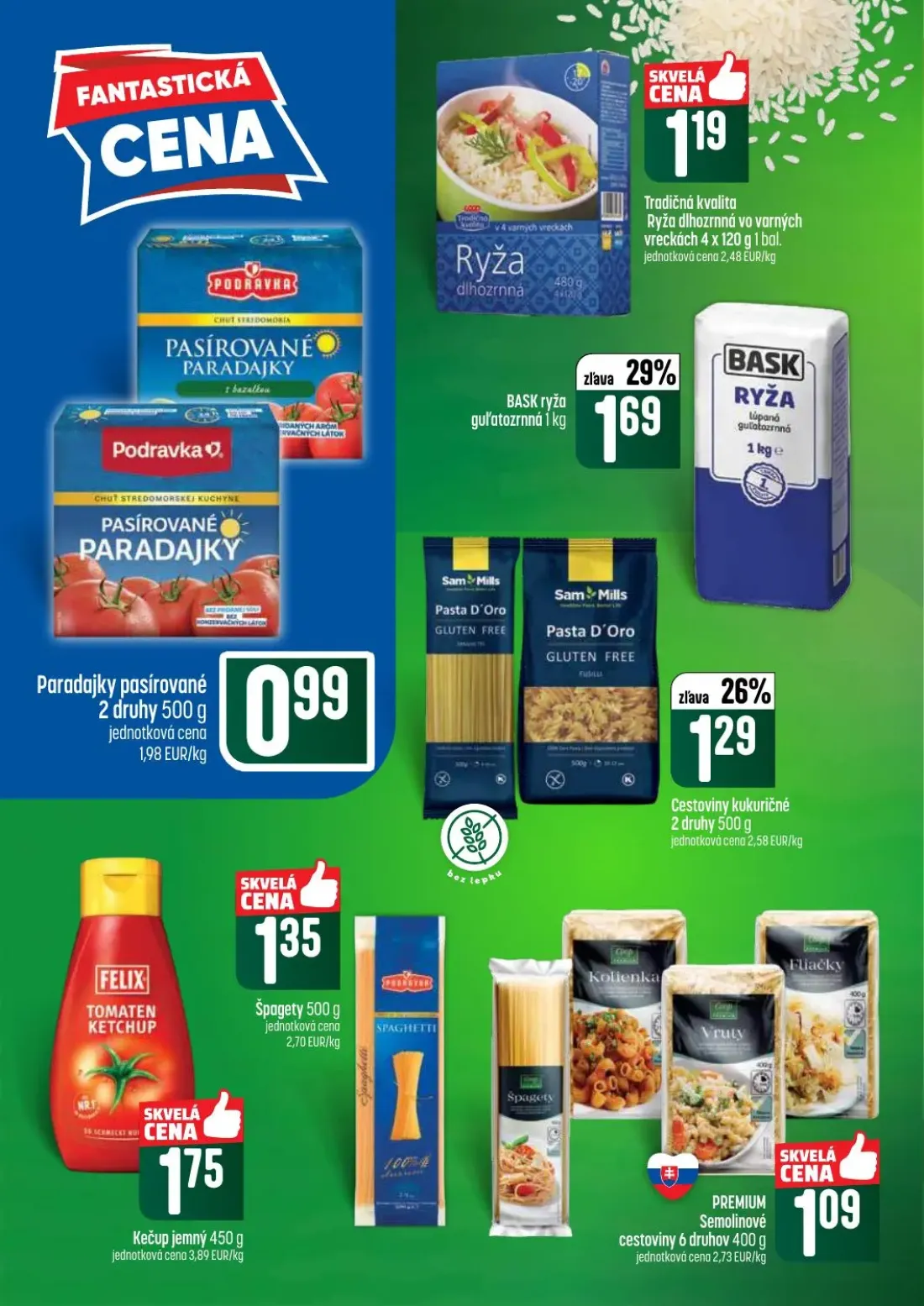 Coop Tempo leták, strana 34 z 60 — Ryža dlhozrnná, BASK ryža guľatozrnná, Paradajky pasírované