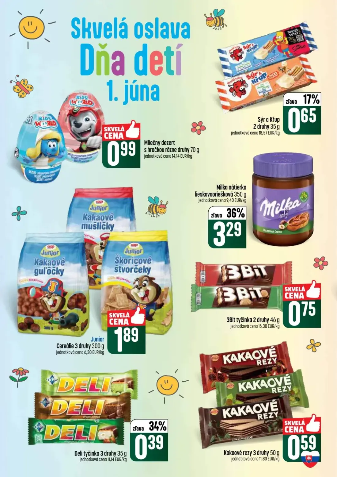 Coop Tempo leták, strana 40 z 60 — Mliečny dezert s hračkou rôzne druhy, Junior Cereálie