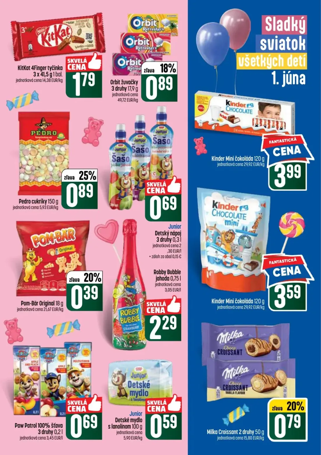 Coop Tempo leták, strana 43 z 60 — KitKat 4Finger tyčinka, Pedro cukríky, Kinder Mini čokoláda