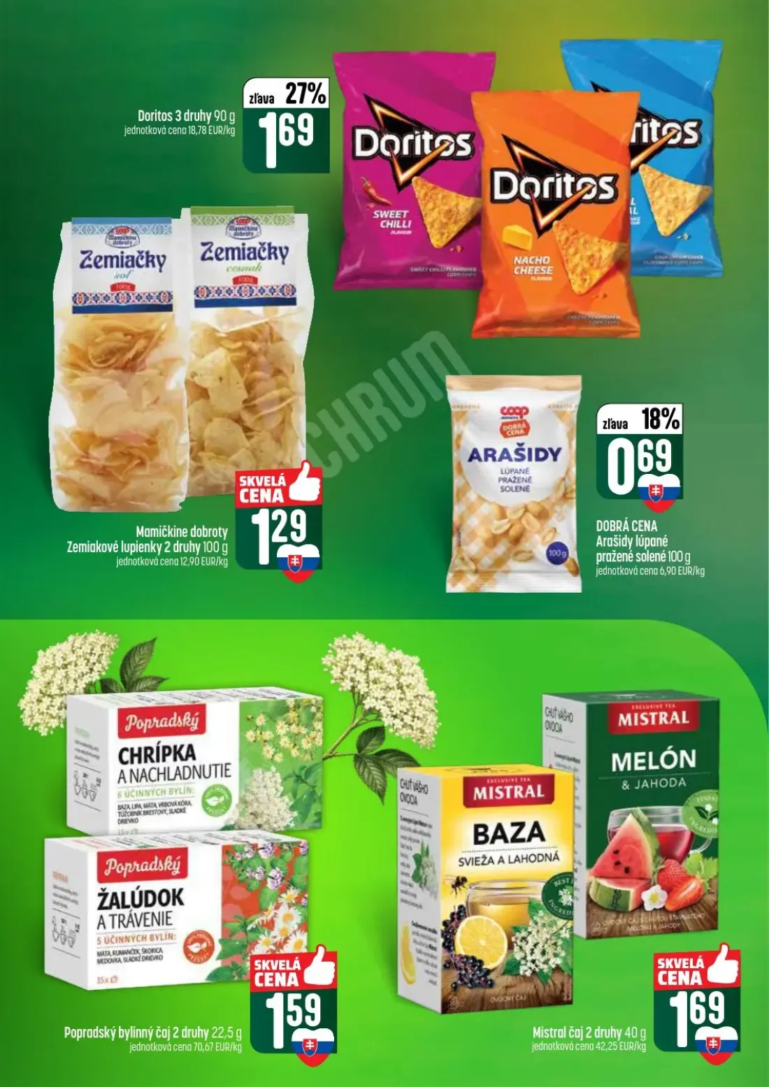 Coop Tempo leták, strana 46 z 60 — Doritos 3 druhy, Zemiakové lupienky 2 druhy, Arašidy lúpané pražené solené