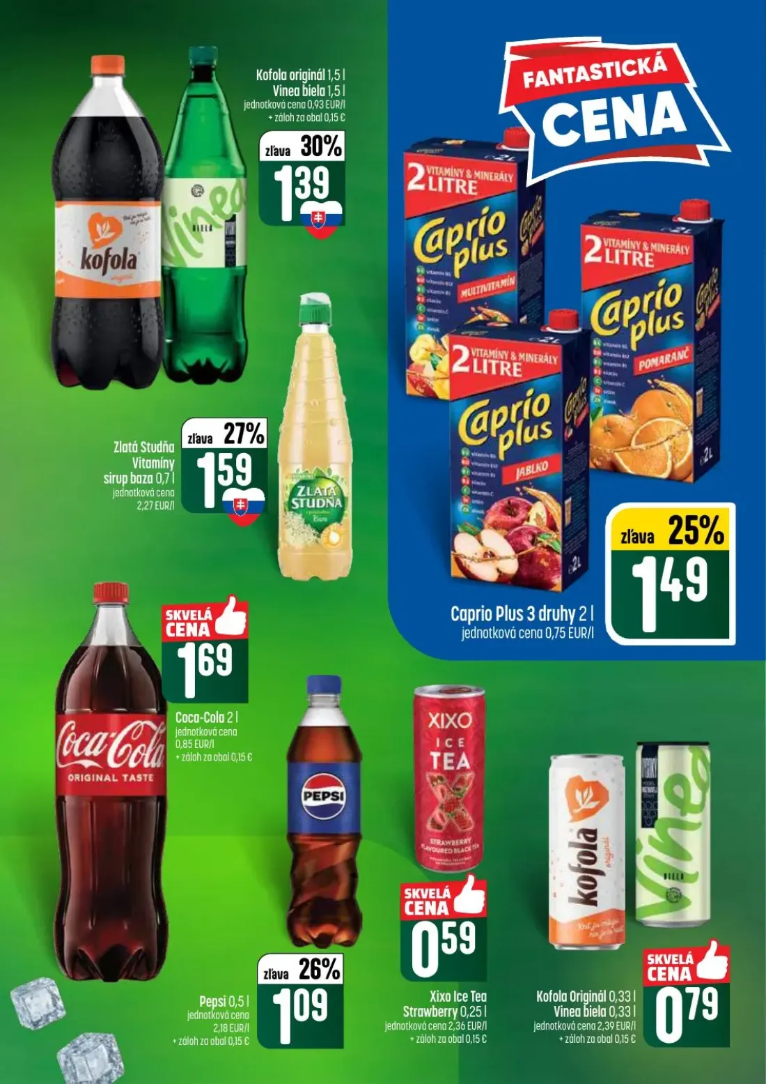 Coop Tempo leták, strana 49 z 60 — Kofola originál, Vinea biela, Zlatá Studňa Vitamíny sirup baza