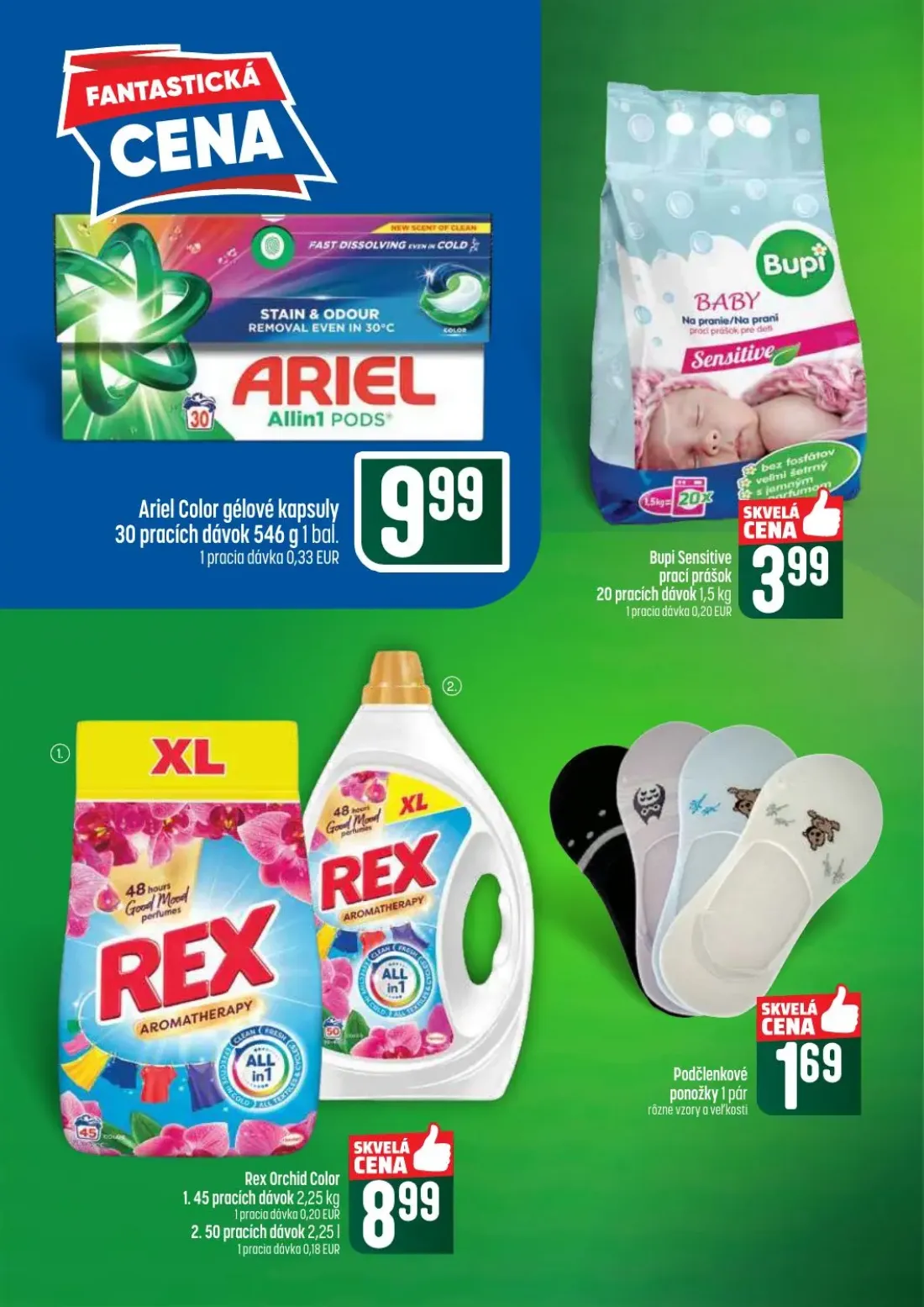 Coop Tempo leták, strana 56 z 60 — Ariel Color gélové kapsuly, Bupi Sensitive prací prášok, Rex Orchid Color
