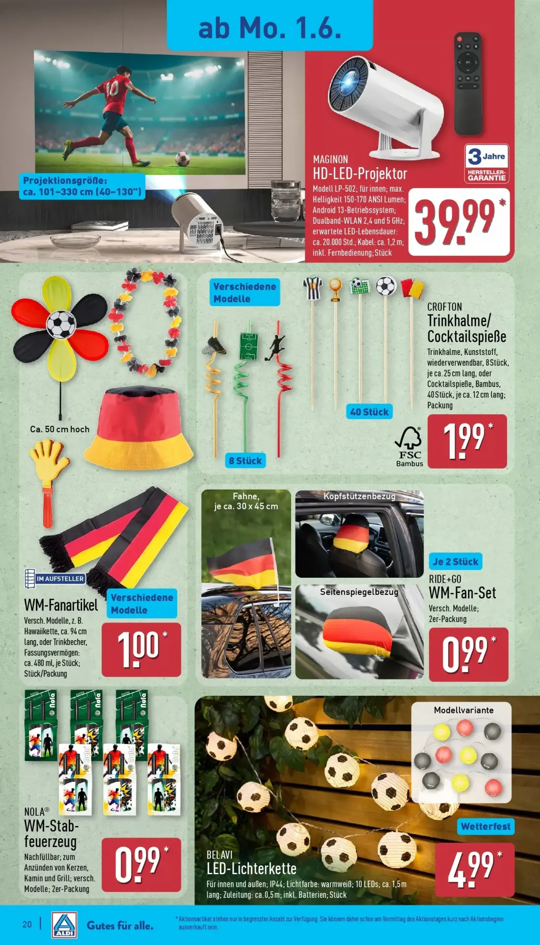 Aldi Nord Prospekt, Seite 22 von 39 — WM-Fanartikel, RIDE+GO WM-Fan-Set