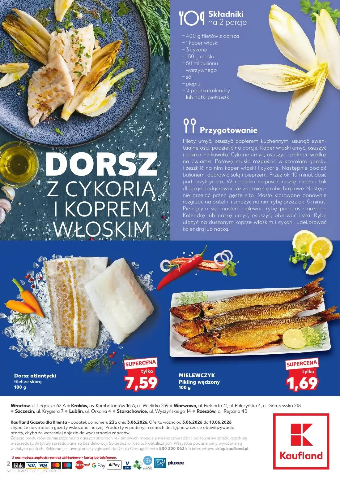 Kaufland gazetka, strona 2 z 2 — Dorsz atlantycki filet ze skórą, MIELEWCZYK Pikling wędzony
