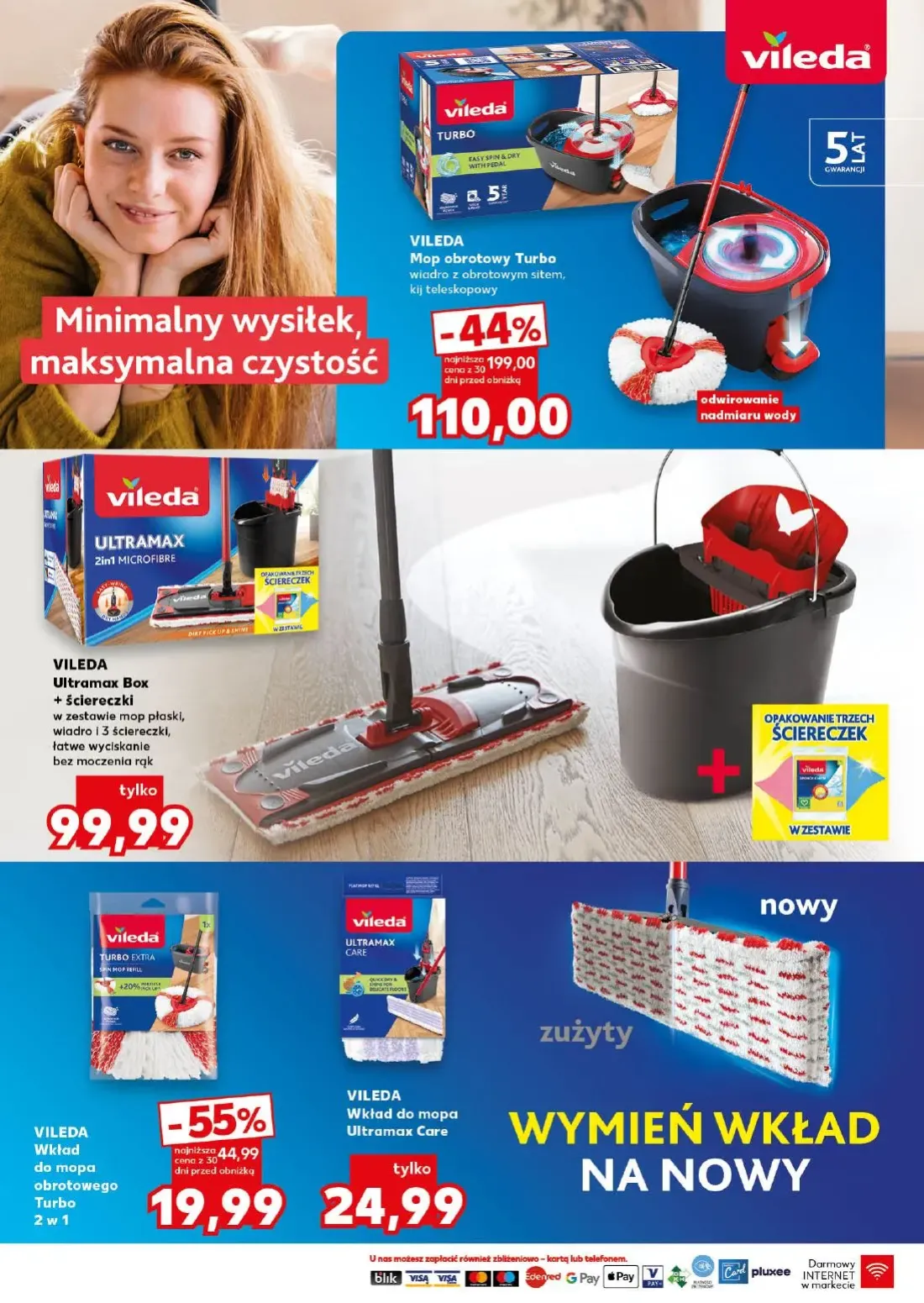 Kaufland gazetka, strona 2 z 18 — VILEDA Mop obrotowy Turbo, VILEDA Wkład do mopa obrotowego Turbo 2 w 1, VILEDA Ultramax Bo…