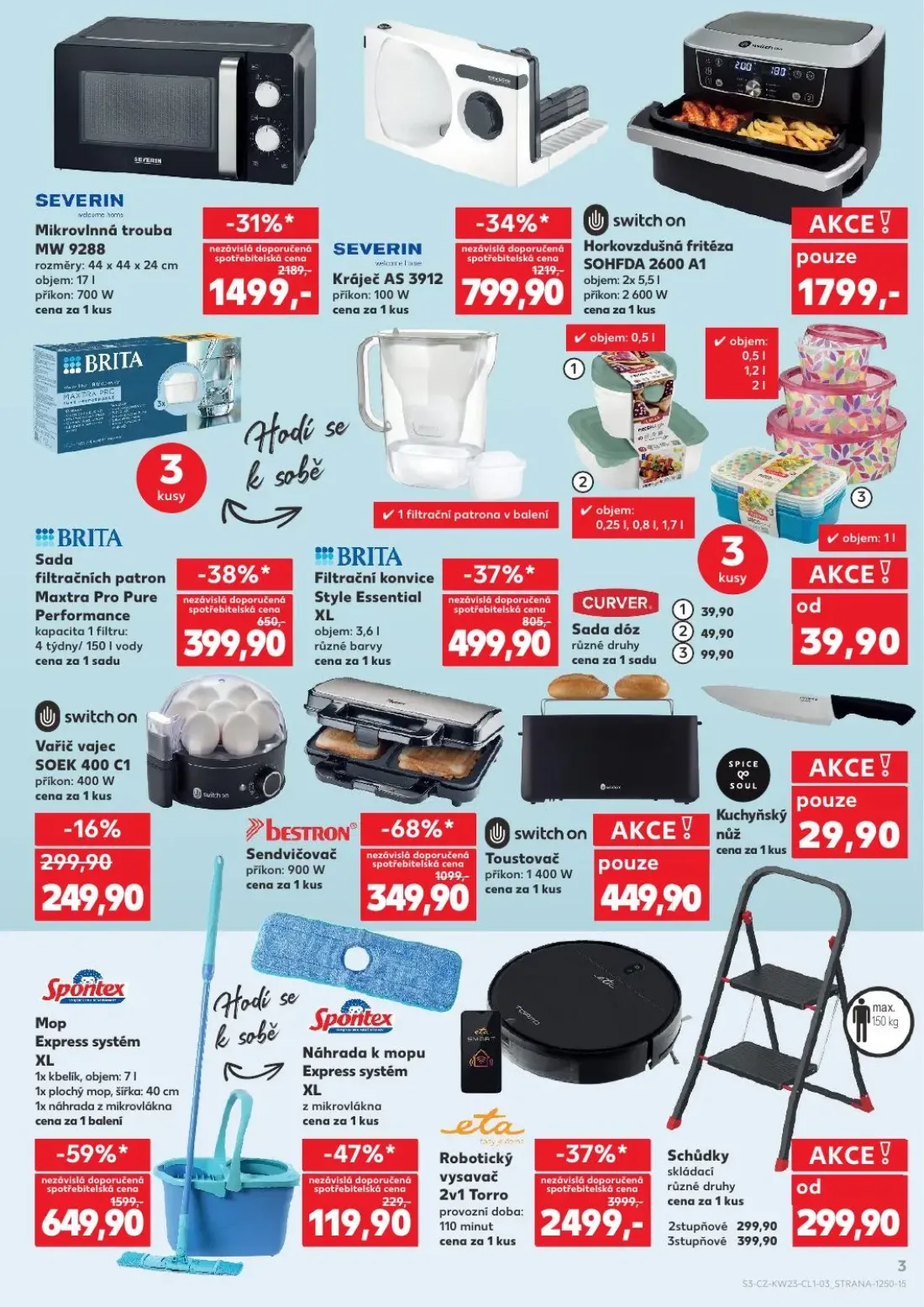 Kaufland leták, strana 3 z 8 — Robotický vysavač 2v1 Torro, Mop Express systém XL, Náhrada k mopu Express systém XL