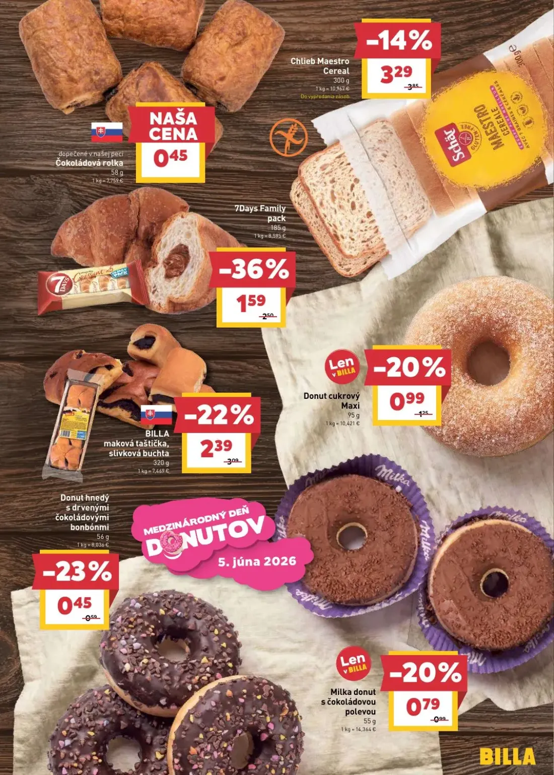 Billa leták, strana 7 z 29 — 7Days Family pack, maková taštička, slivková buchta, Donut cukrový Maxi